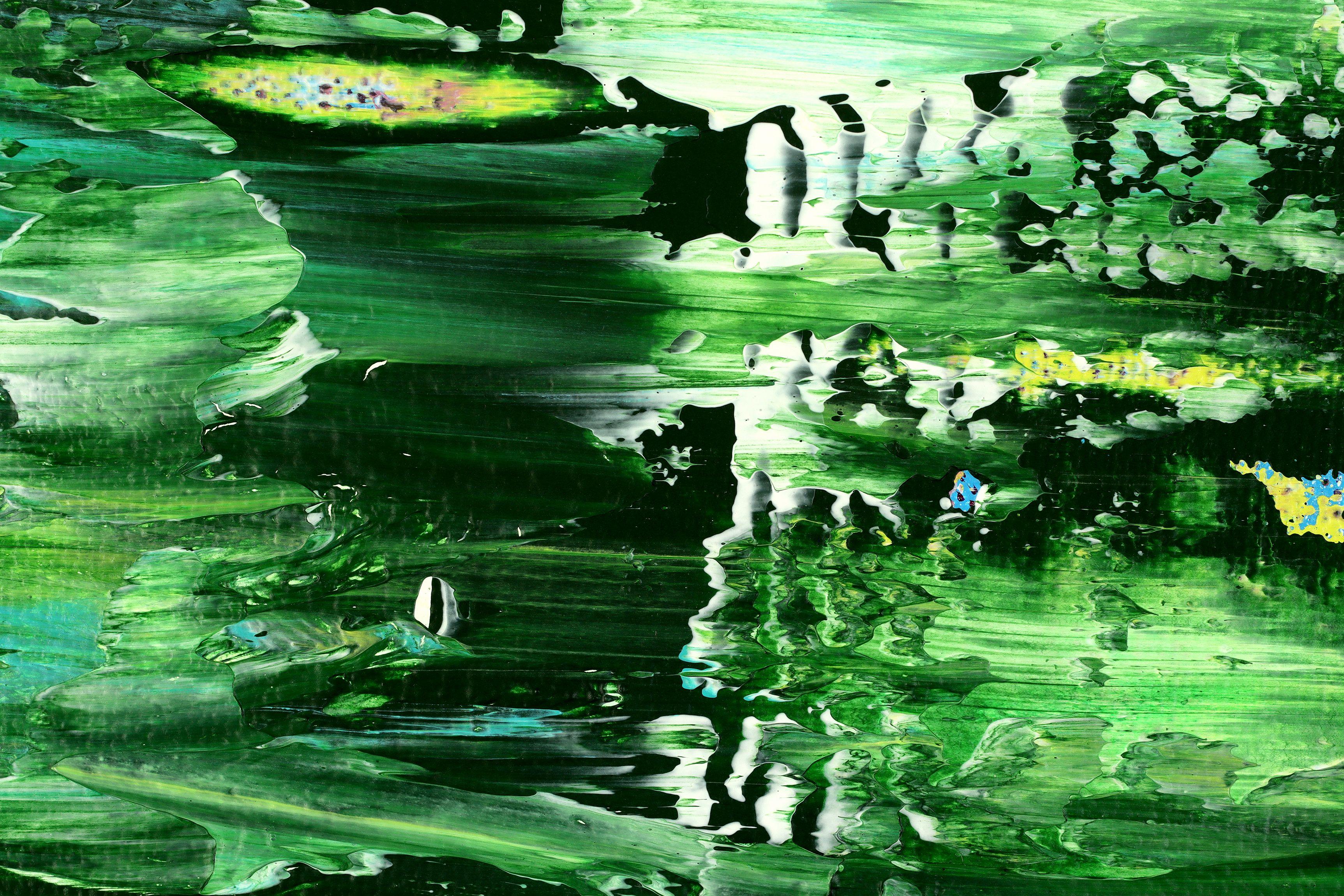 A Forest Song (Faces of Green) 5, Gemälde, Acryl auf Leinwand (Grün), Abstract Painting, von Nestor Toro