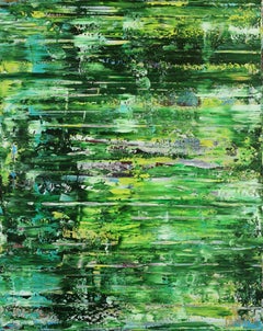 A Forest Song (Faces of Green) 5, Painting, Acrylic on Canvas