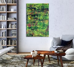 Una canzone della foresta (Faces of Green) 6, Pittura, Acrilico su tela