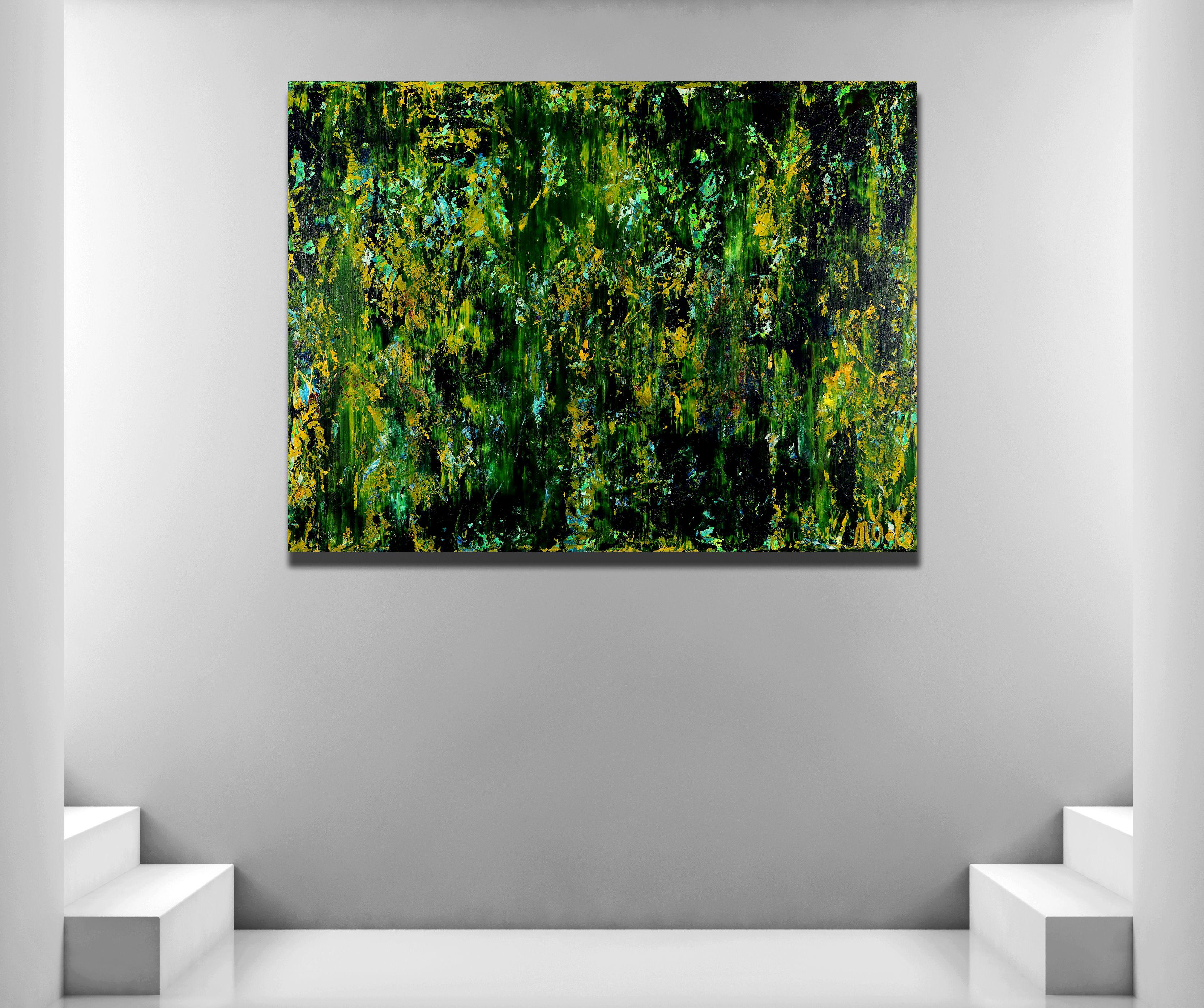 A forest song, Painting, Acrylic on Canvas - Green Abstract Painting by Nestor Toro
