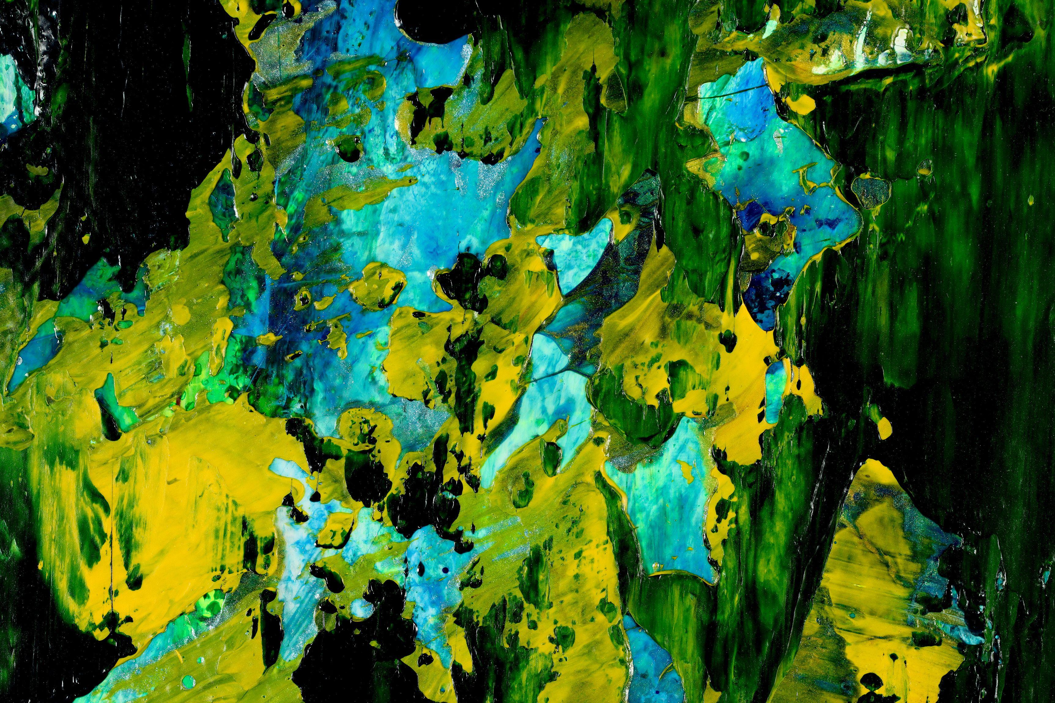 Ein Waldgedicht, Gemälde, Acryl auf Leinwand (Grün), Abstract Painting, von Nestor Toro