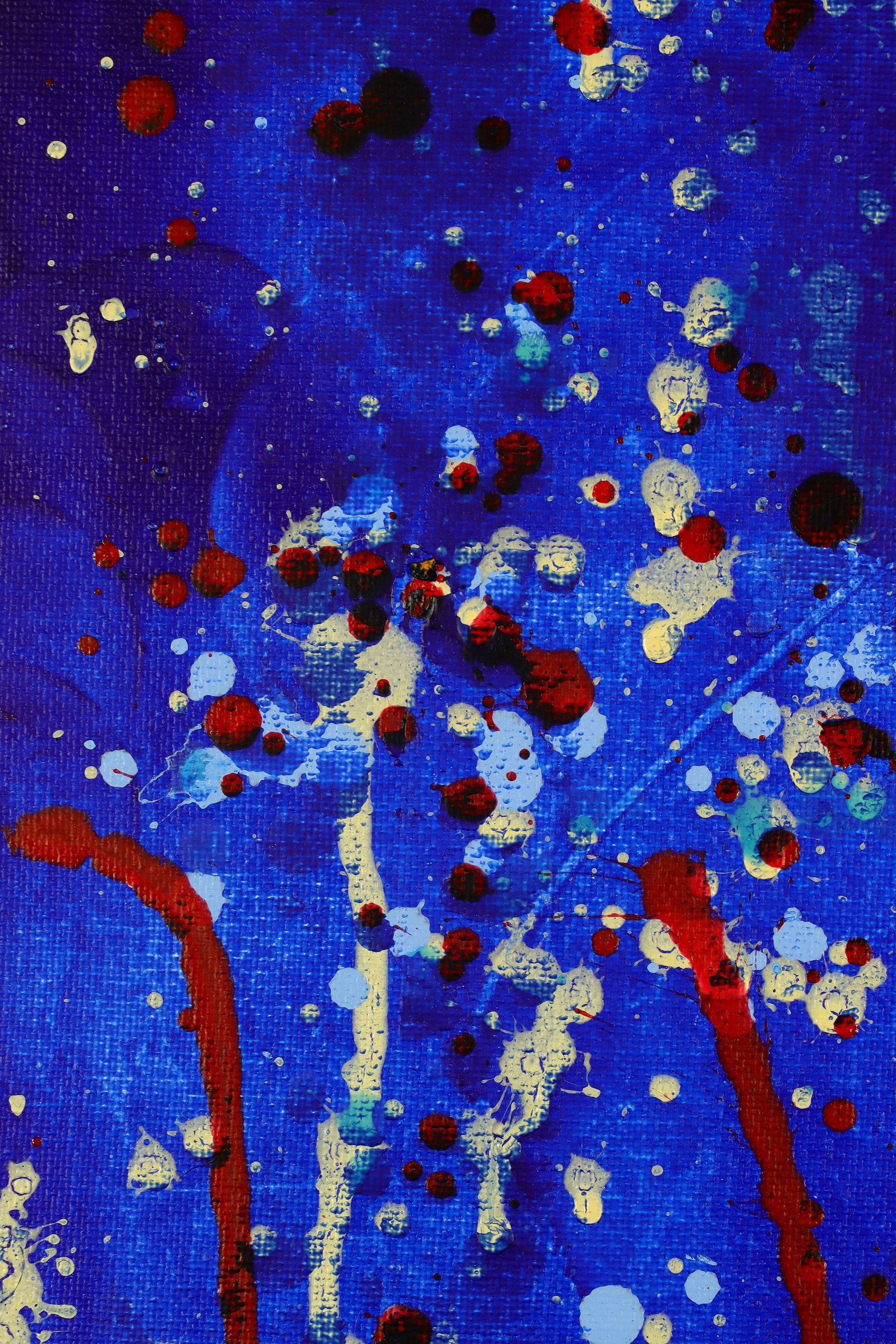 Un giardino fantasma, Pittura, Acrilico su tela - Abstract Painting Viola di Nestor Toro