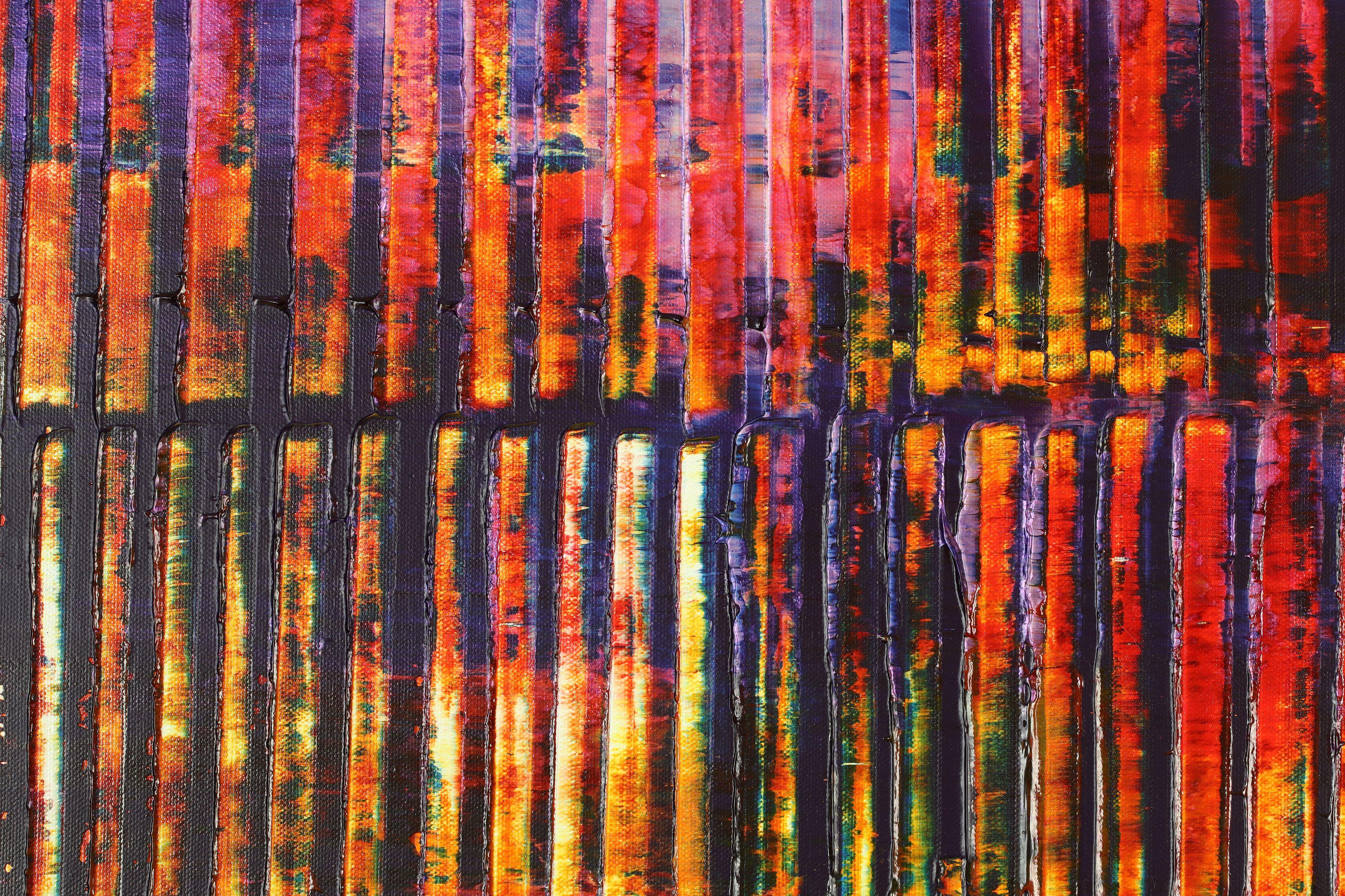 pittura astratta minimalista  acrilico su tela    Questa opera d'arte è stata creata stratificando e mescolando sottili strati di terra di Siena bruciata, giallo, bianco e magenta, viola e altre tonalità estive.    Pronto per essere appeso   