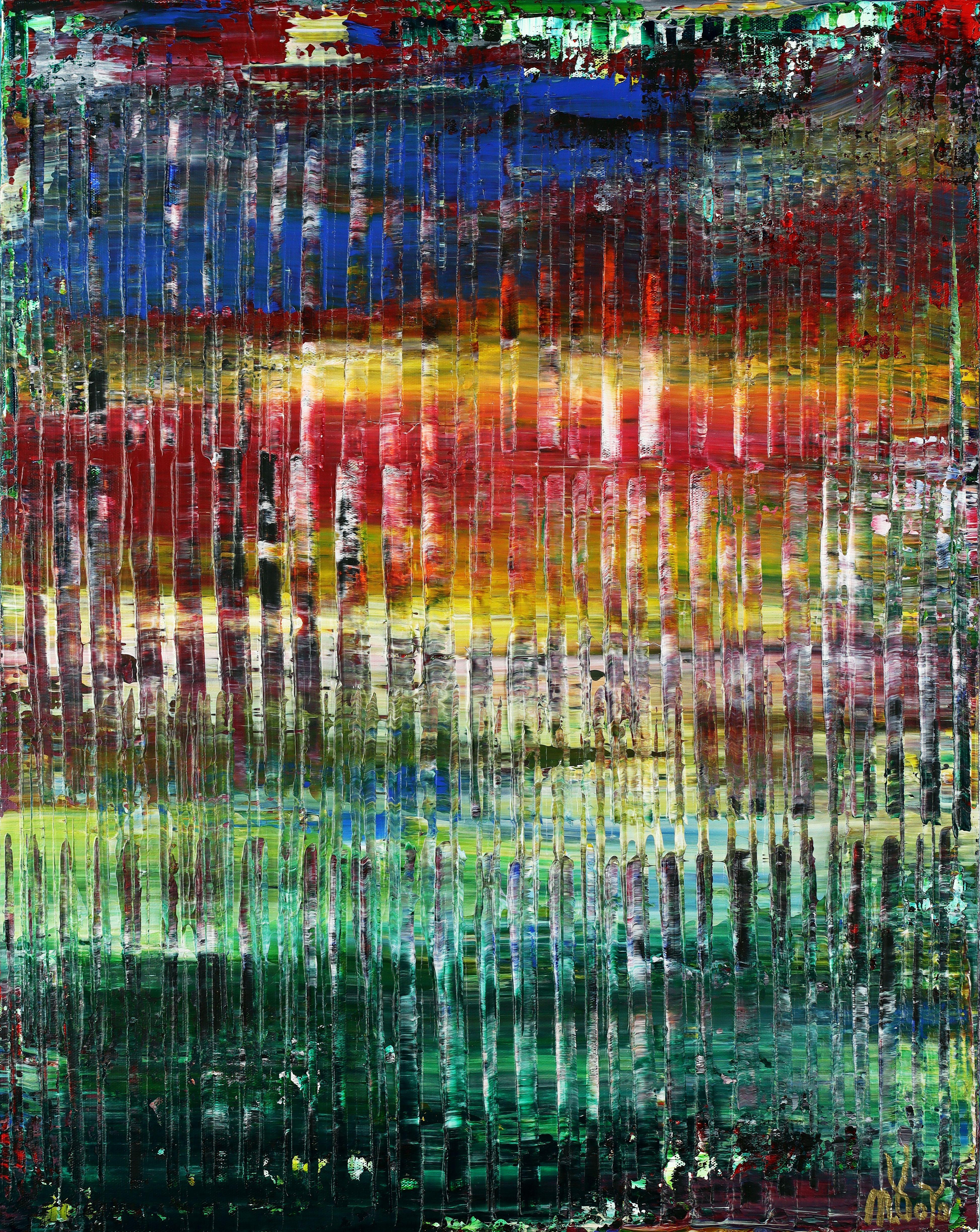 Abstract Painting de Nestor Toro - Una cuestión de naturaleza 9 (Reflejos tropicales), Pintura, Acrílico sobre lienzo