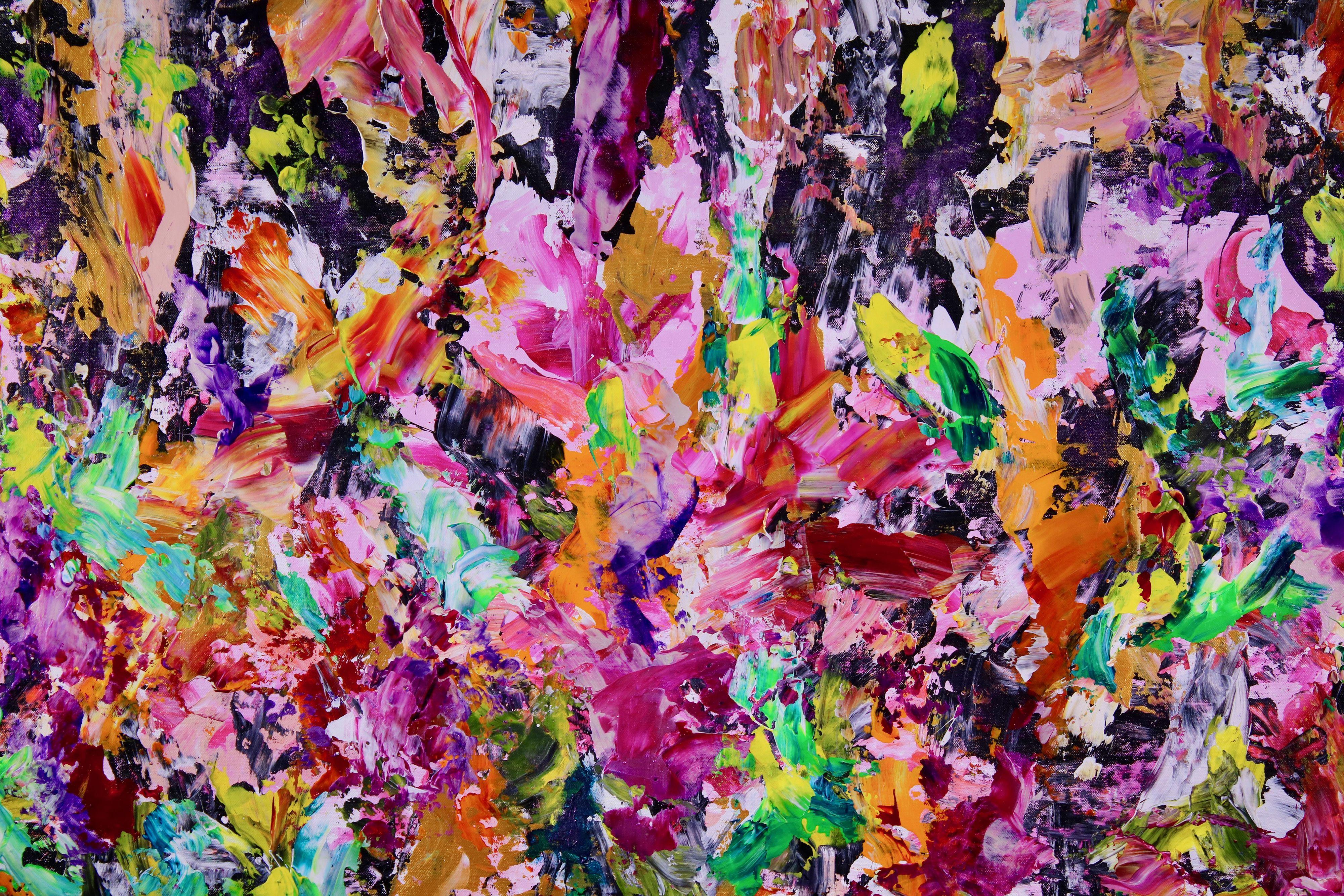 Una noche de secretos 2, Pintura, Acrílico sobre lienzo - Painting Abstracto de Nestor Toro