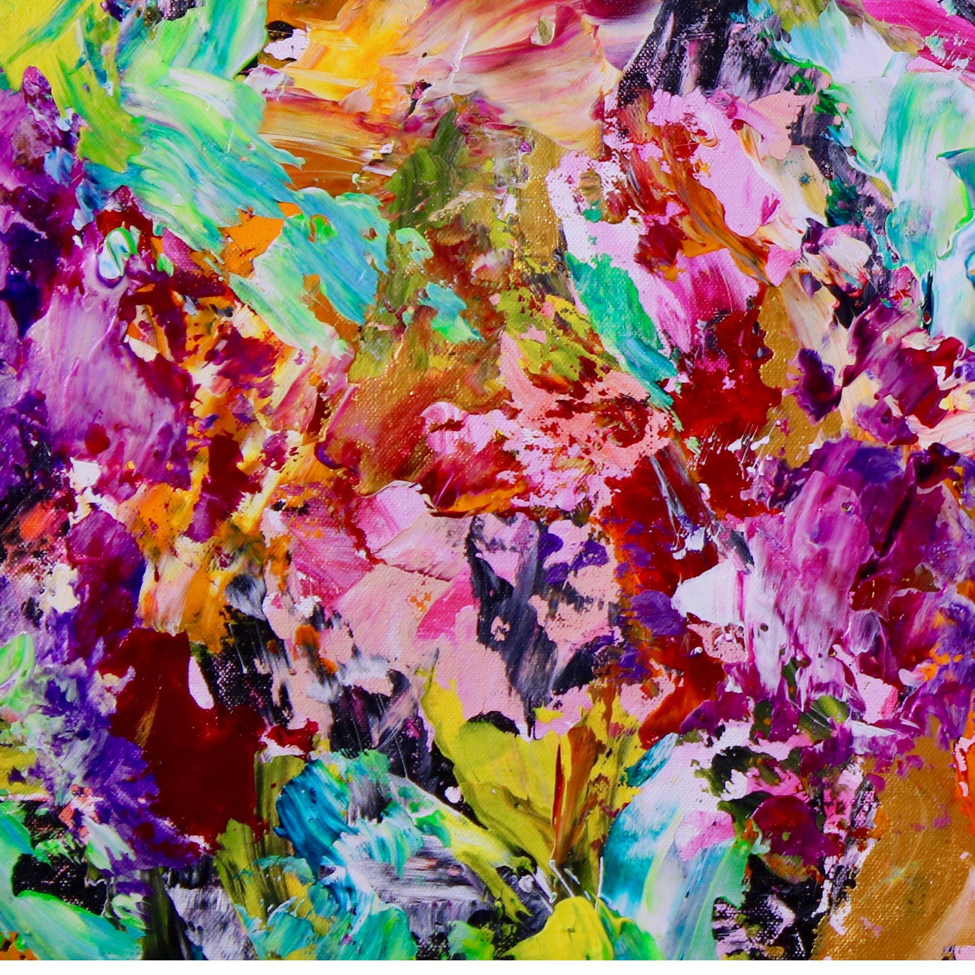 A night of secrets 2, Painting, Acrylic on Canvas - Black Abstract Painting by Nestor Toro