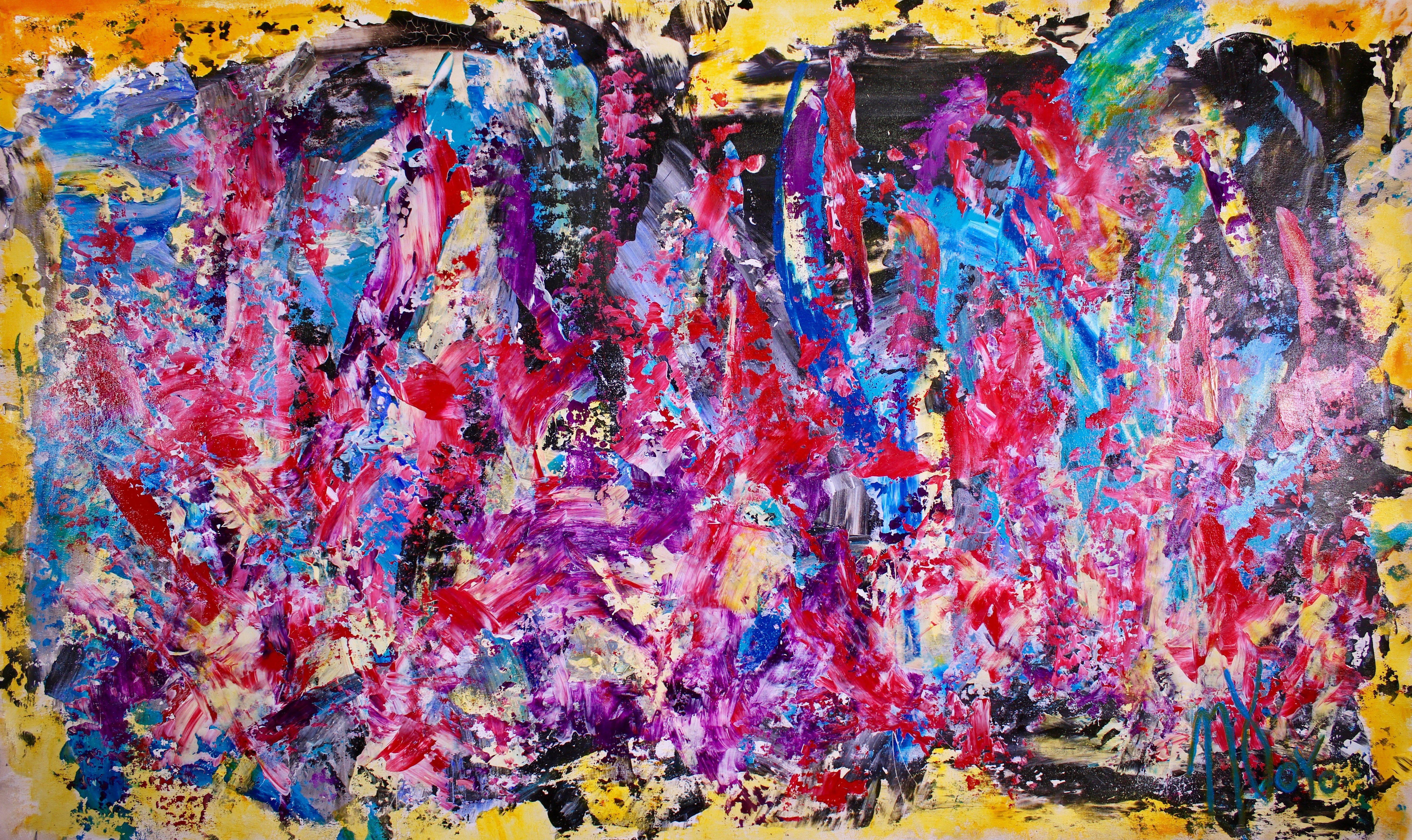 Abstract Painting di Nestor Toro - Una notte di stelle cadenti, Pittura acrilica su tela