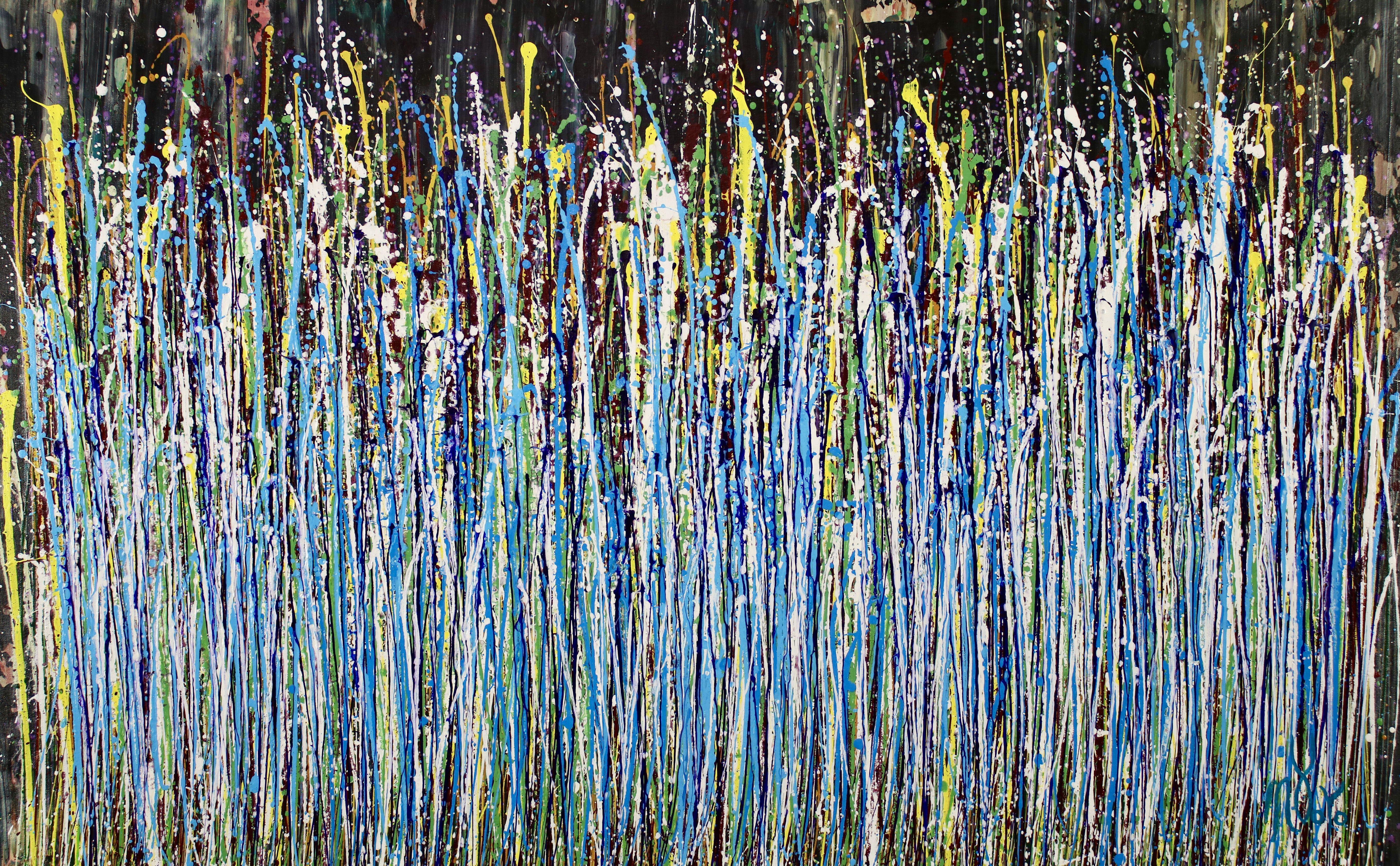 Abstract Painting di Nestor Toro - Un giardino peccaminoso (anochecer), Pittura, Acrilico su tela
