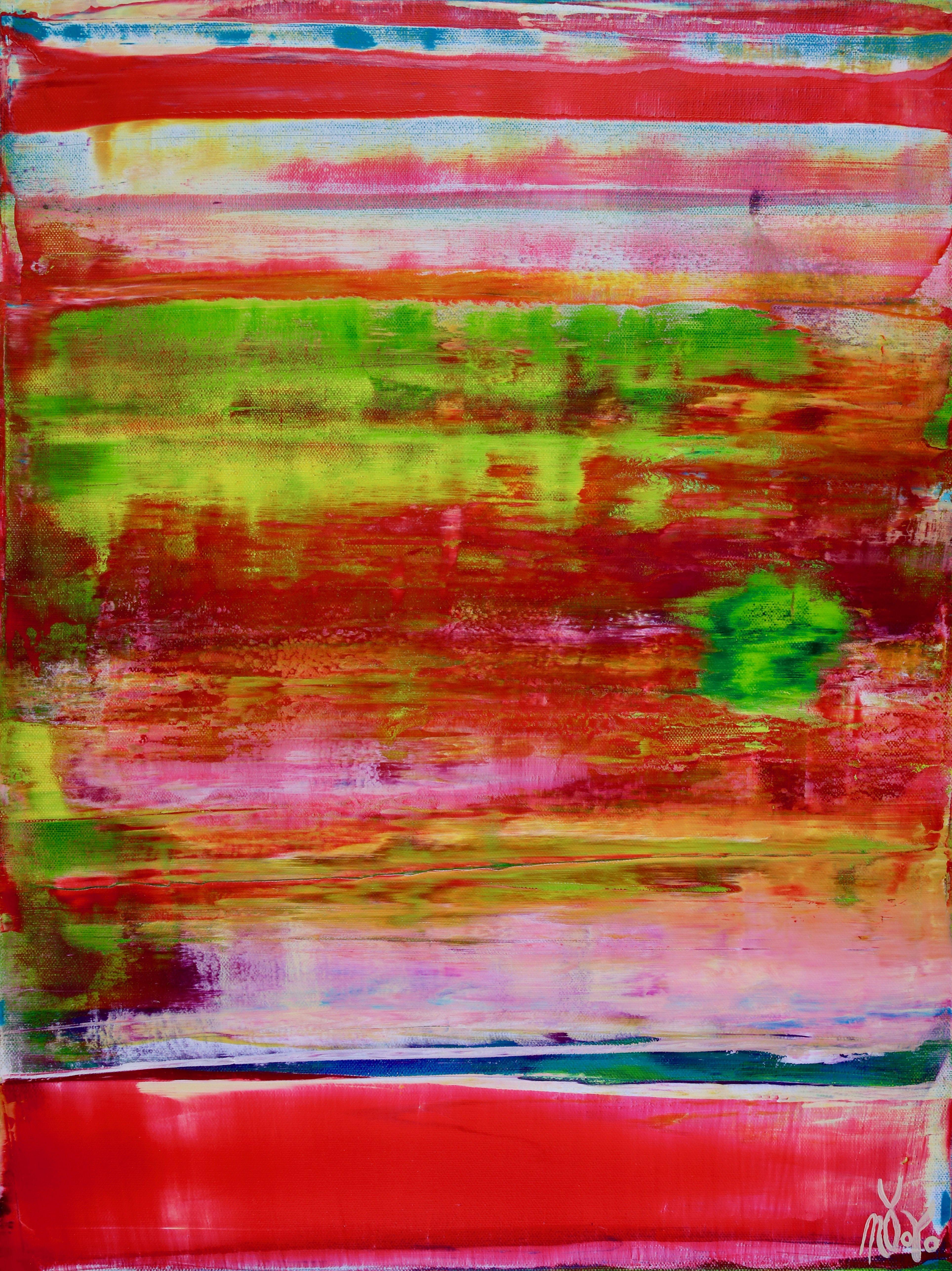 Nestor Toro Abstract Painting - A summer feel, Painting, Acrylic on Canvas