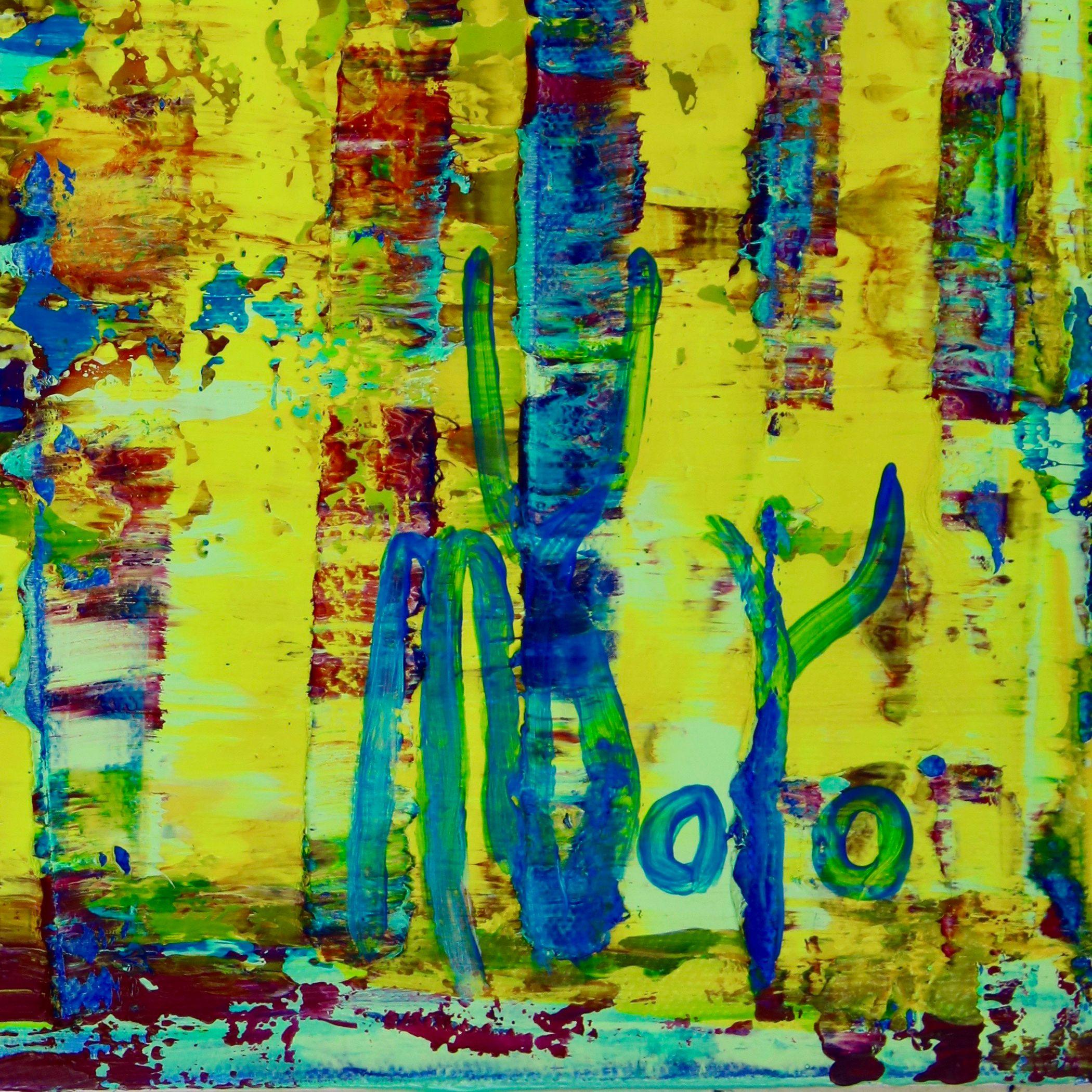 Libertà assoluta (Uno sguardo da vicino), Pittura, Acrilico su tela - Abstract Painting Verde di Nestor Toro