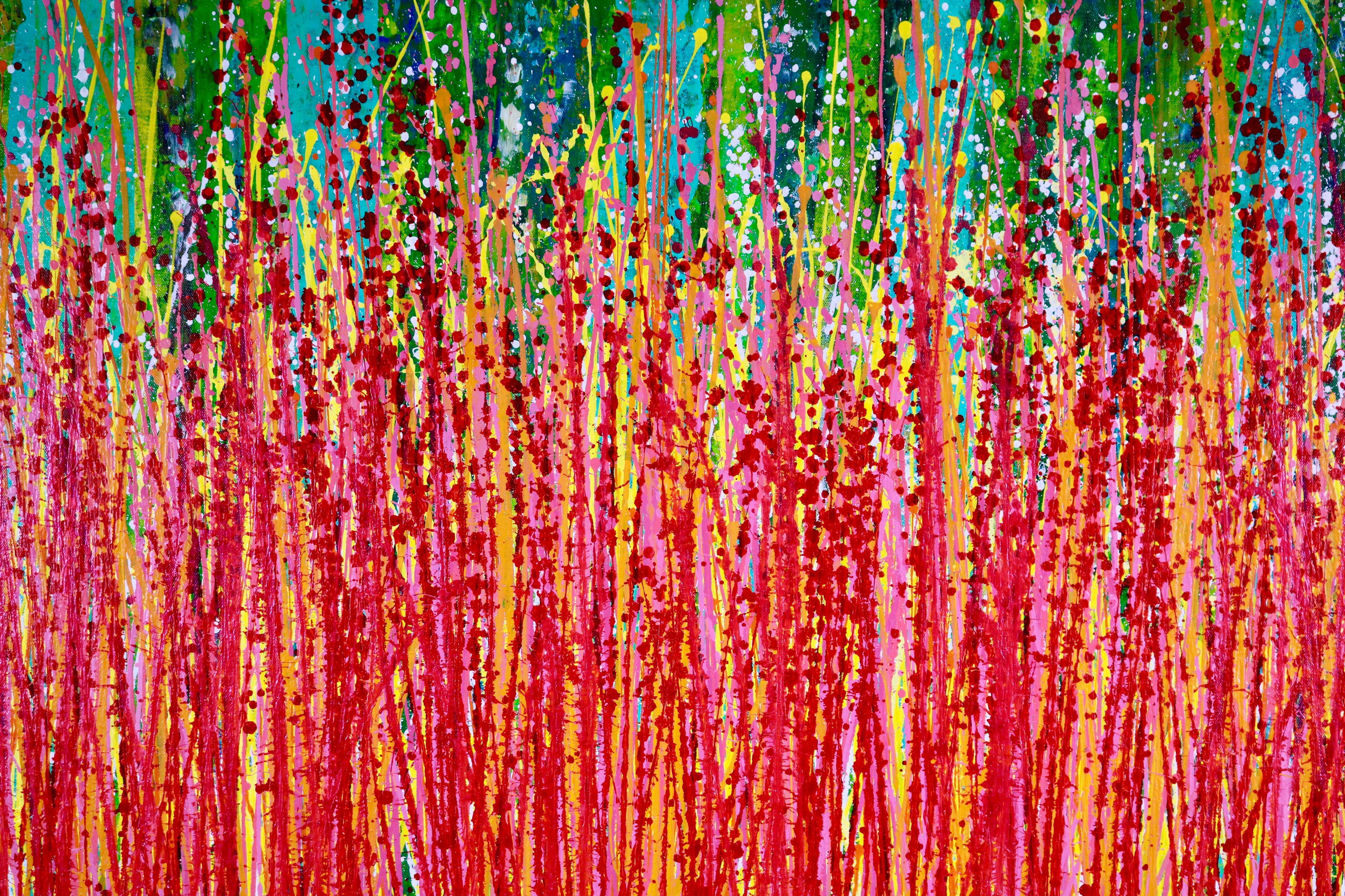 Fantasia astratta rosa, Pittura, Acrilico su tela - Painting di Nestor Toro