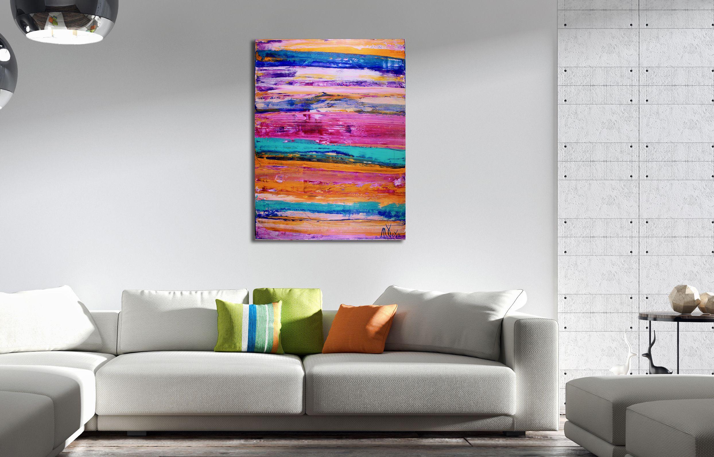 ALMOST BOUNDLESS, Pittura, Acrilico su tela - Abstract Painting Rosa di Nestor Toro
