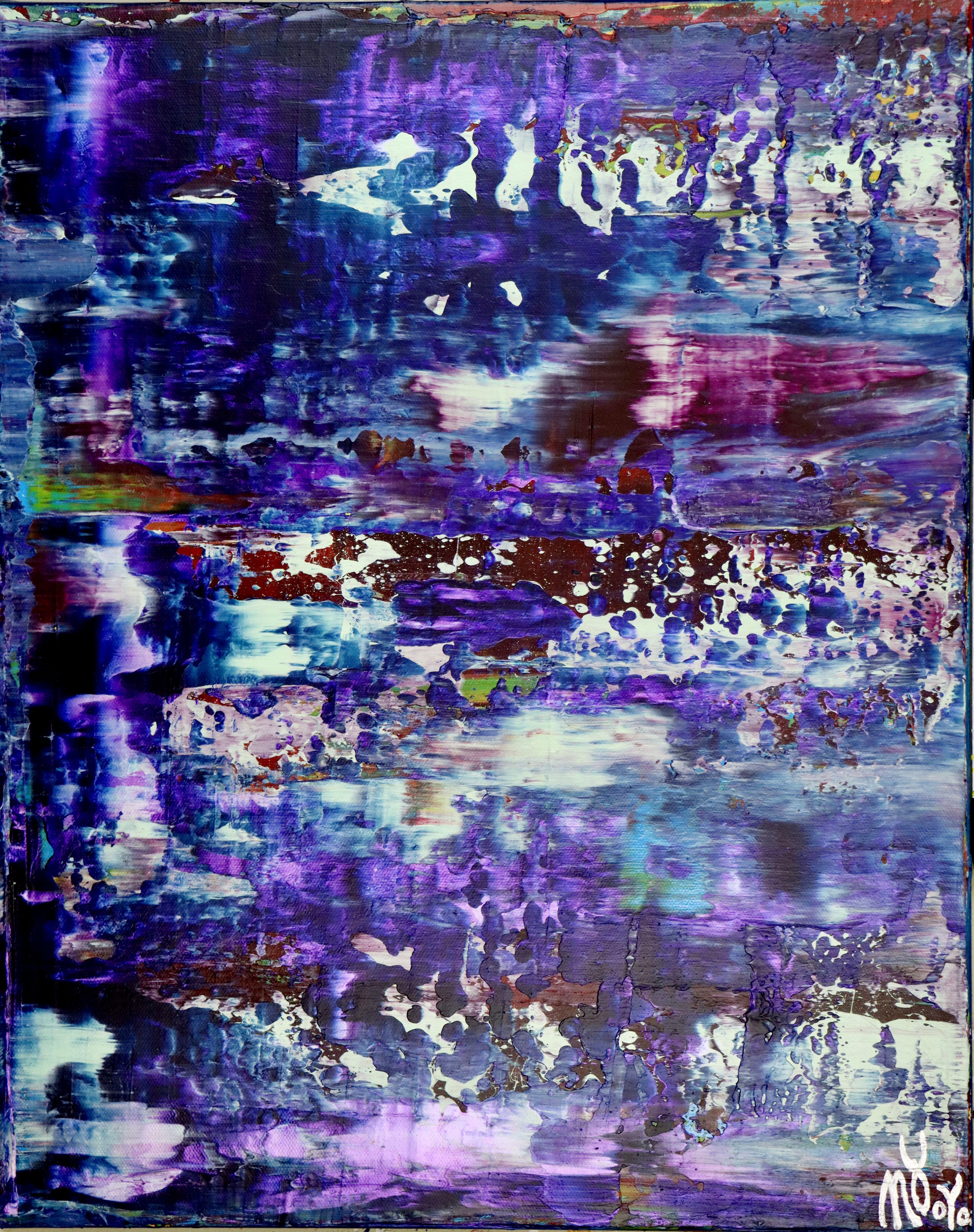 Nestor Toro Abstract Painting – Amethyst panorama 2, Gemälde, Acryl auf Leinwand