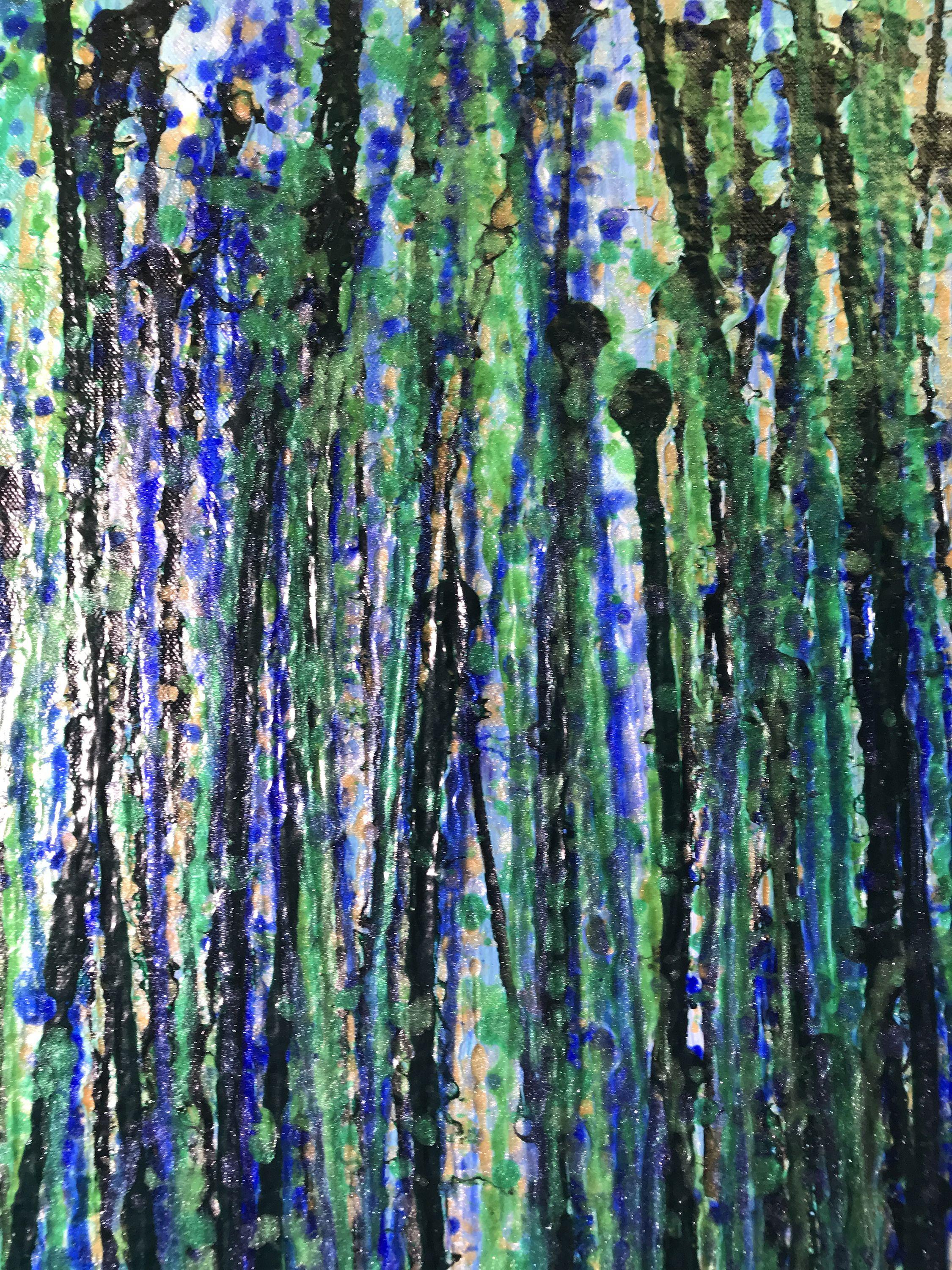 AquaGreen Spectra (Translucent forest), Painting, Acrylic on Canvas - Blue Abstract Painting by Nestor Toro