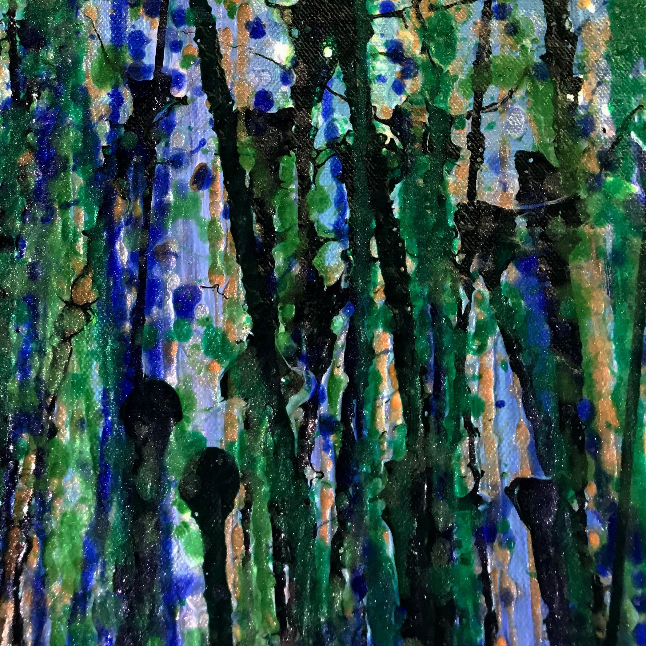 AquaGreen Spectra (Translucent forest), Painting, Acrylic on Canvas For Sale 1