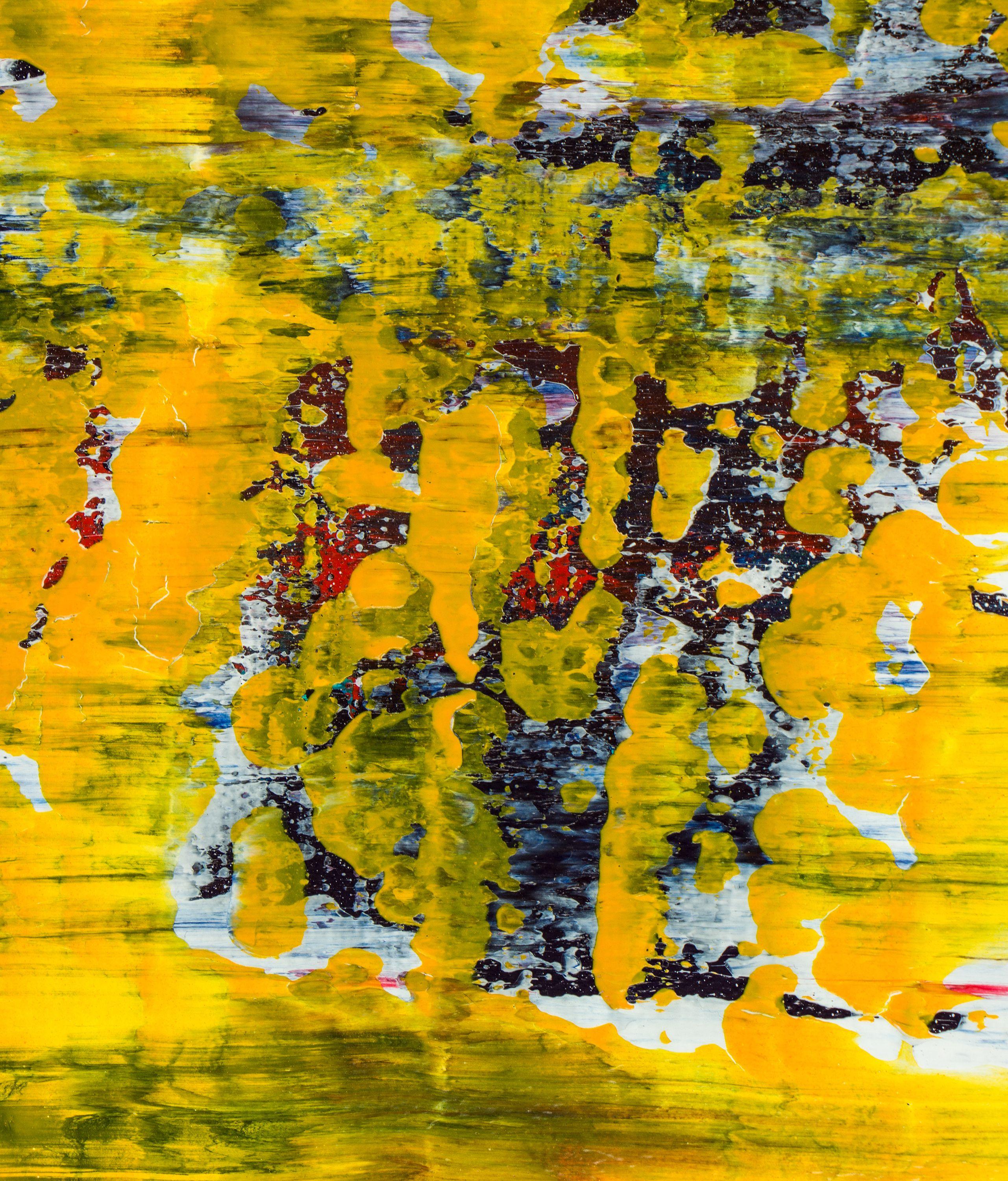 Specchi d'autunno 2, Pittura, Acrilico su tela - Abstract Painting Marrone di Nestor Toro