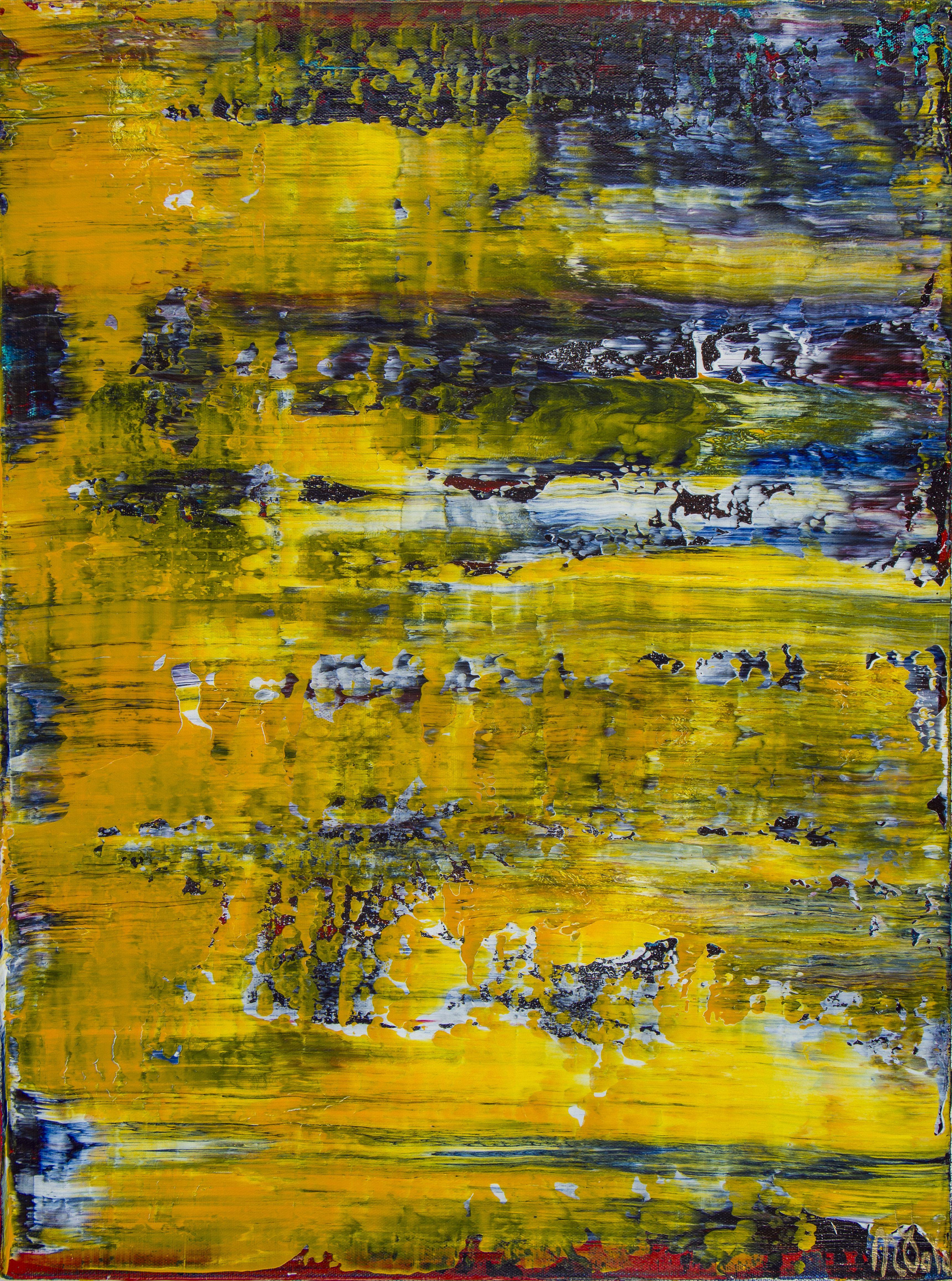 Abstract Painting di Nestor Toro - Specchi d'autunno 2, Pittura, Acrilico su tela