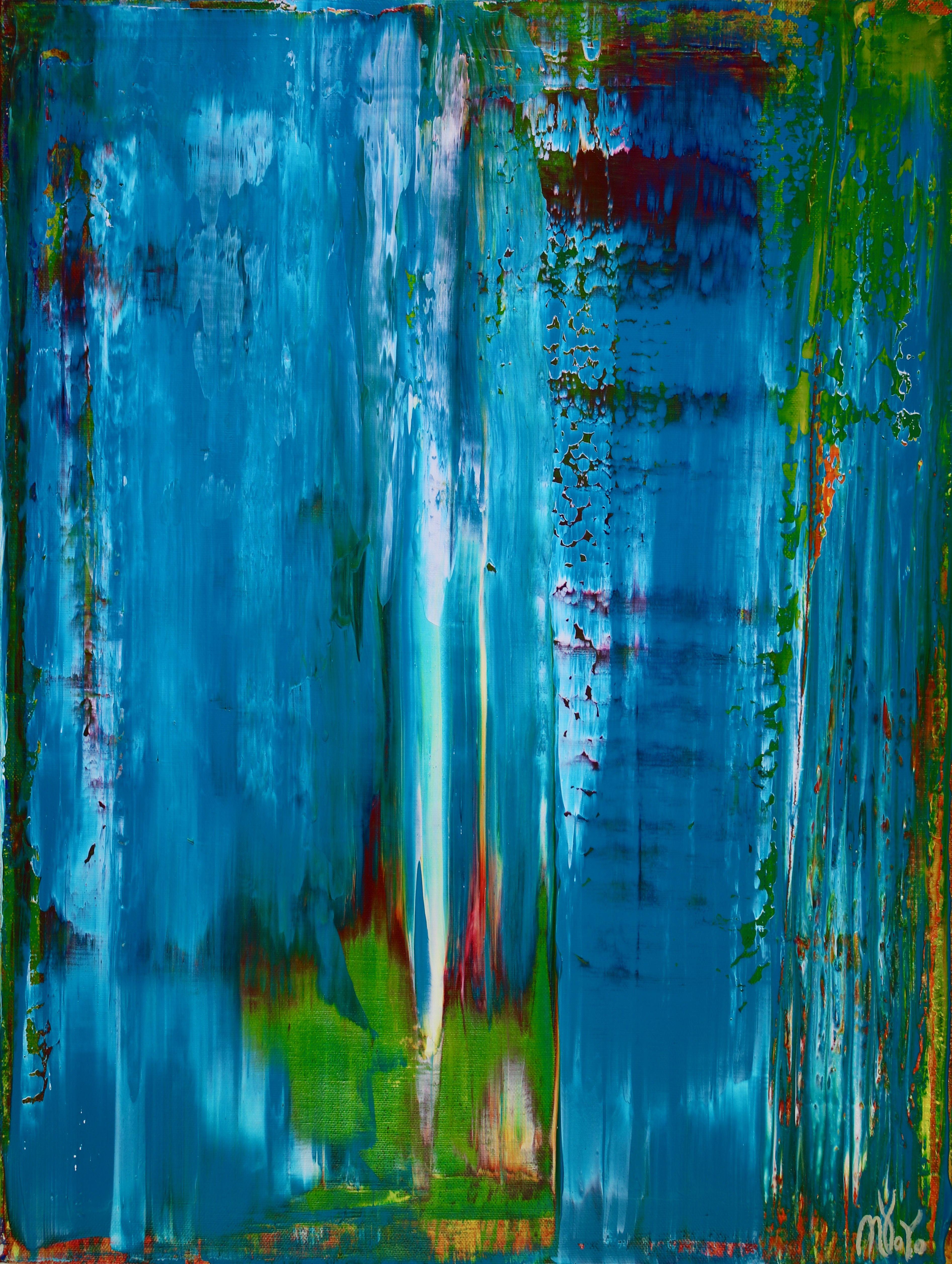 Nestor Toro Abstract Painting - Azul Infinito (Infinite blue), Painting, Acrylic on Canvas
