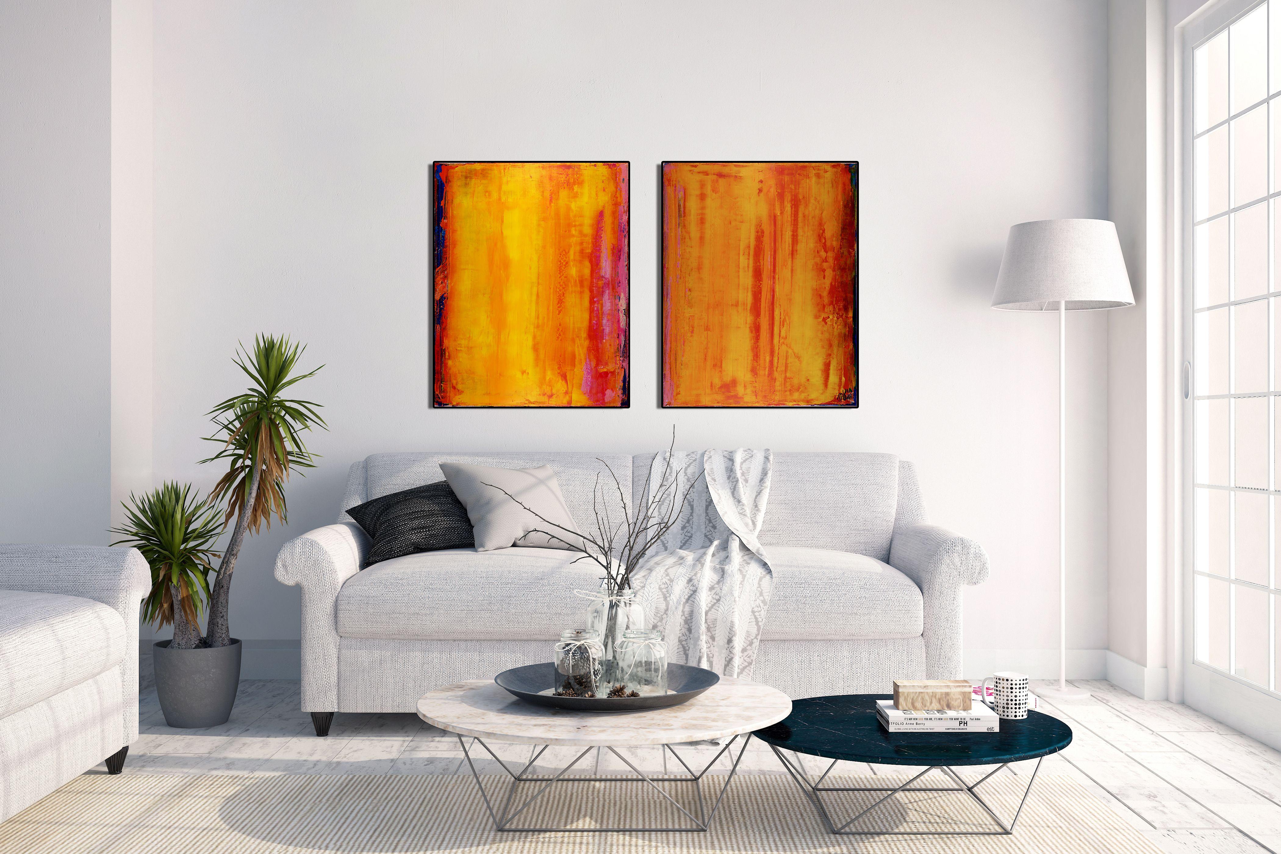 Terreno abrasador - Díptico, Pintura, Acrílico sobre lienzo - Painting Abstracto de Nestor Toro
