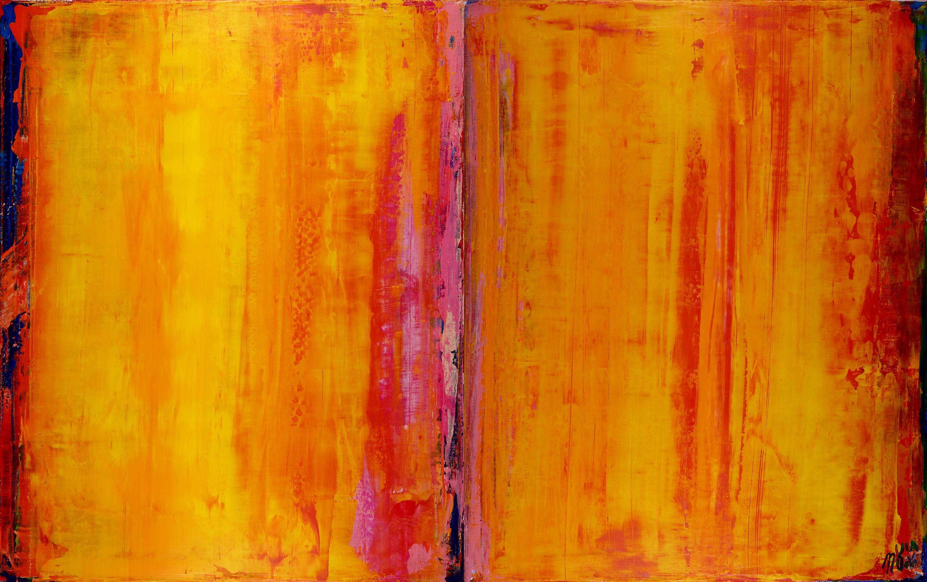 Abstract Painting de Nestor Toro - Terreno abrasador - Díptico, Pintura, Acrílico sobre lienzo