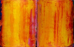 Blazing Terrain - Diptych, Painting, Acrylic on Canvas