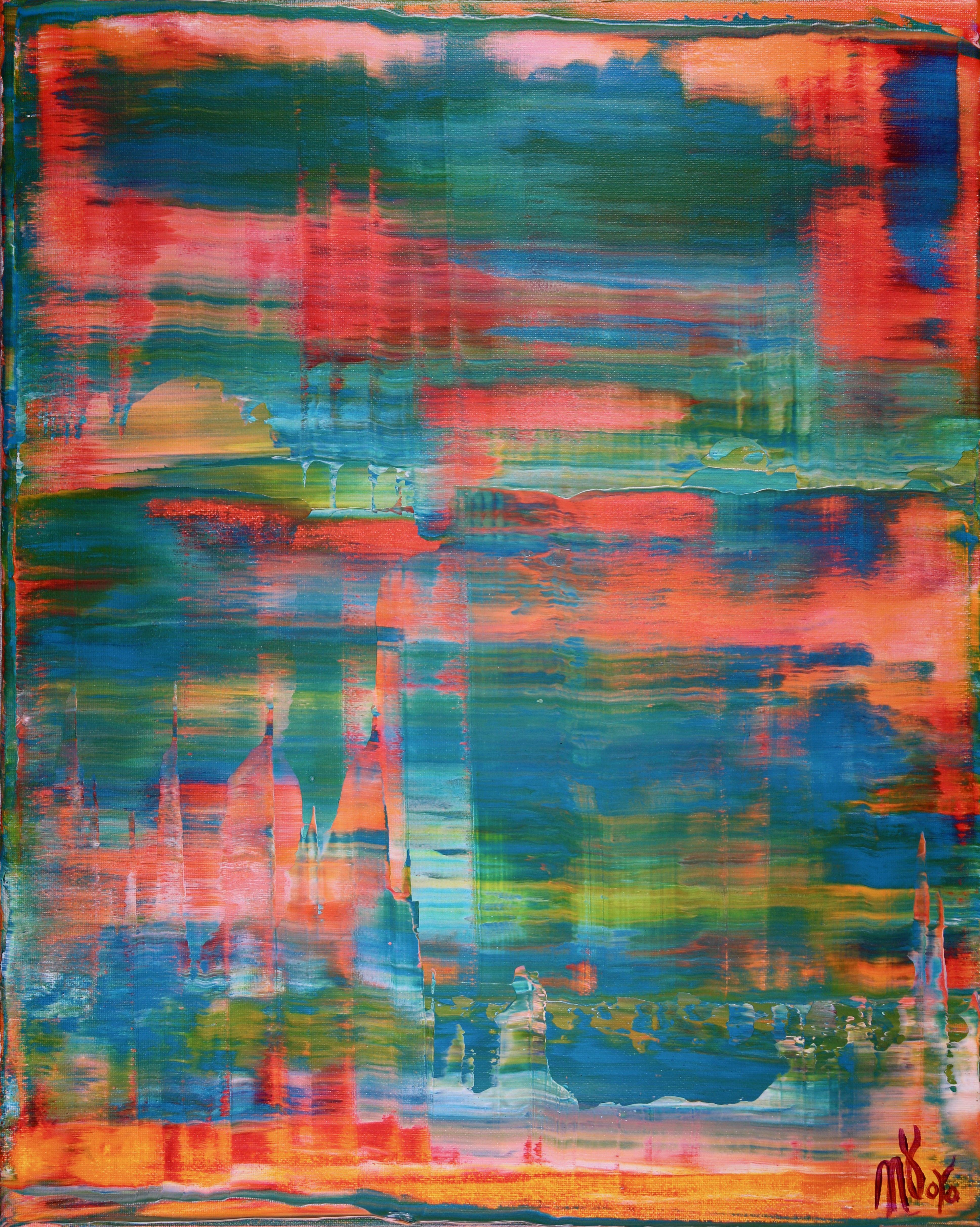Abstract Painting di Nestor Toro - Luci accecanti, Pittura, Acrilico su tela