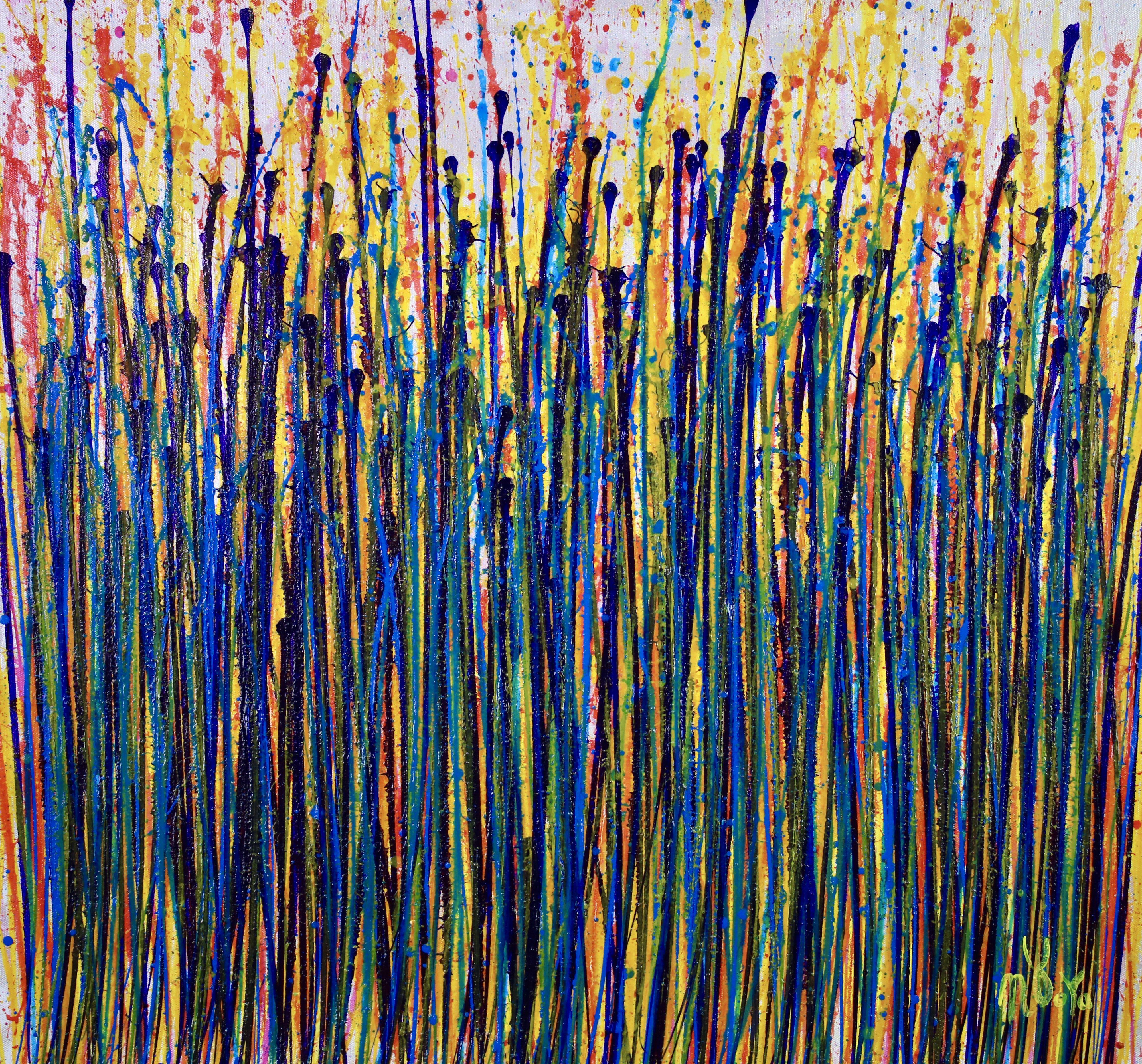 Nestor Toro Abstract Painting - Blooming garden 2 (Flow Spectra), Painting, Acrylic on Canvas