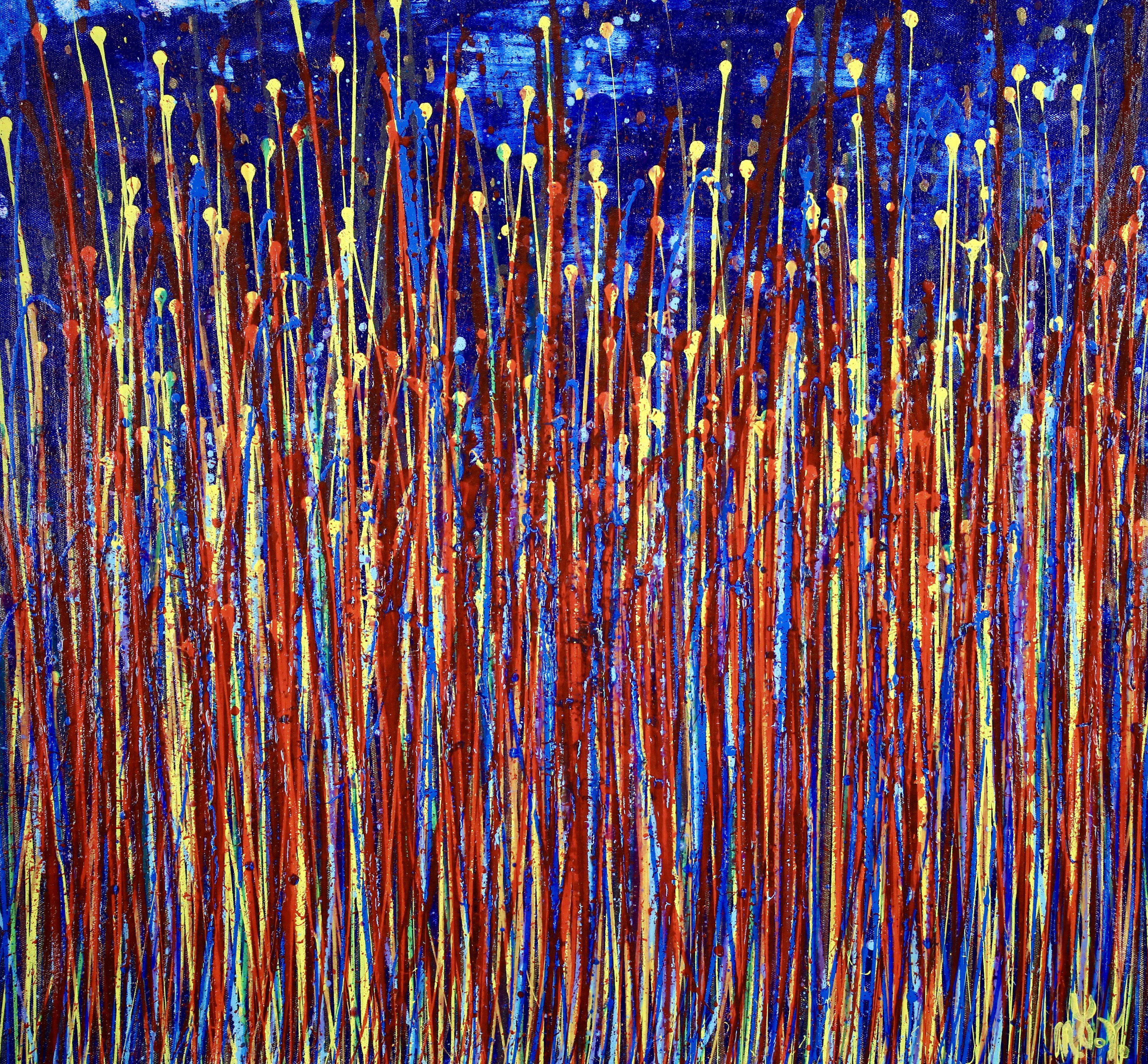 Blooming garden 3 (Flow Spectra), Gemälde, Acryl auf Leinwand – Painting von Nestor Toro