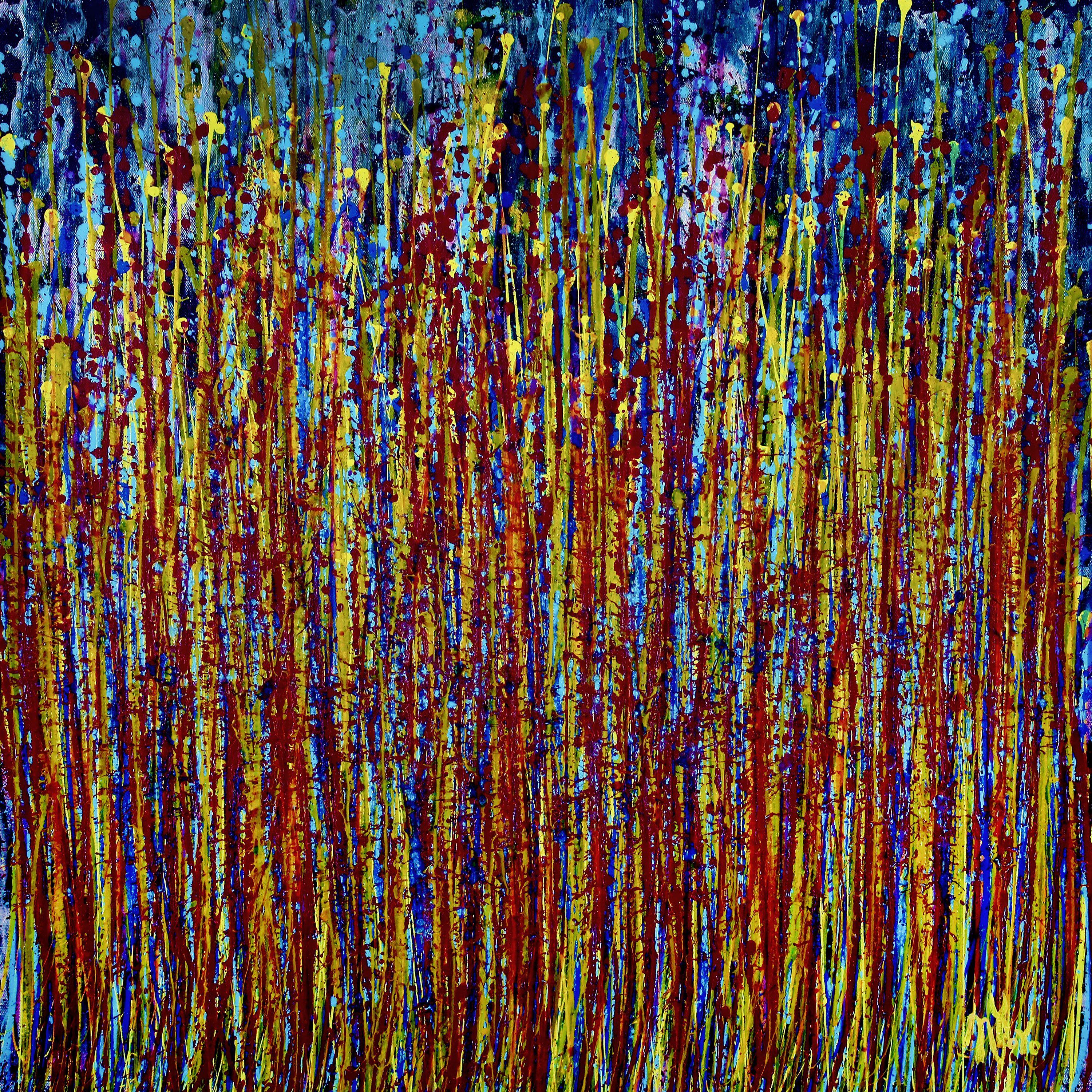 Abstract Painting di Nestor Toro - Giardino fiorito 4 (Flow Spectra), Pittura, Acrilico su tela