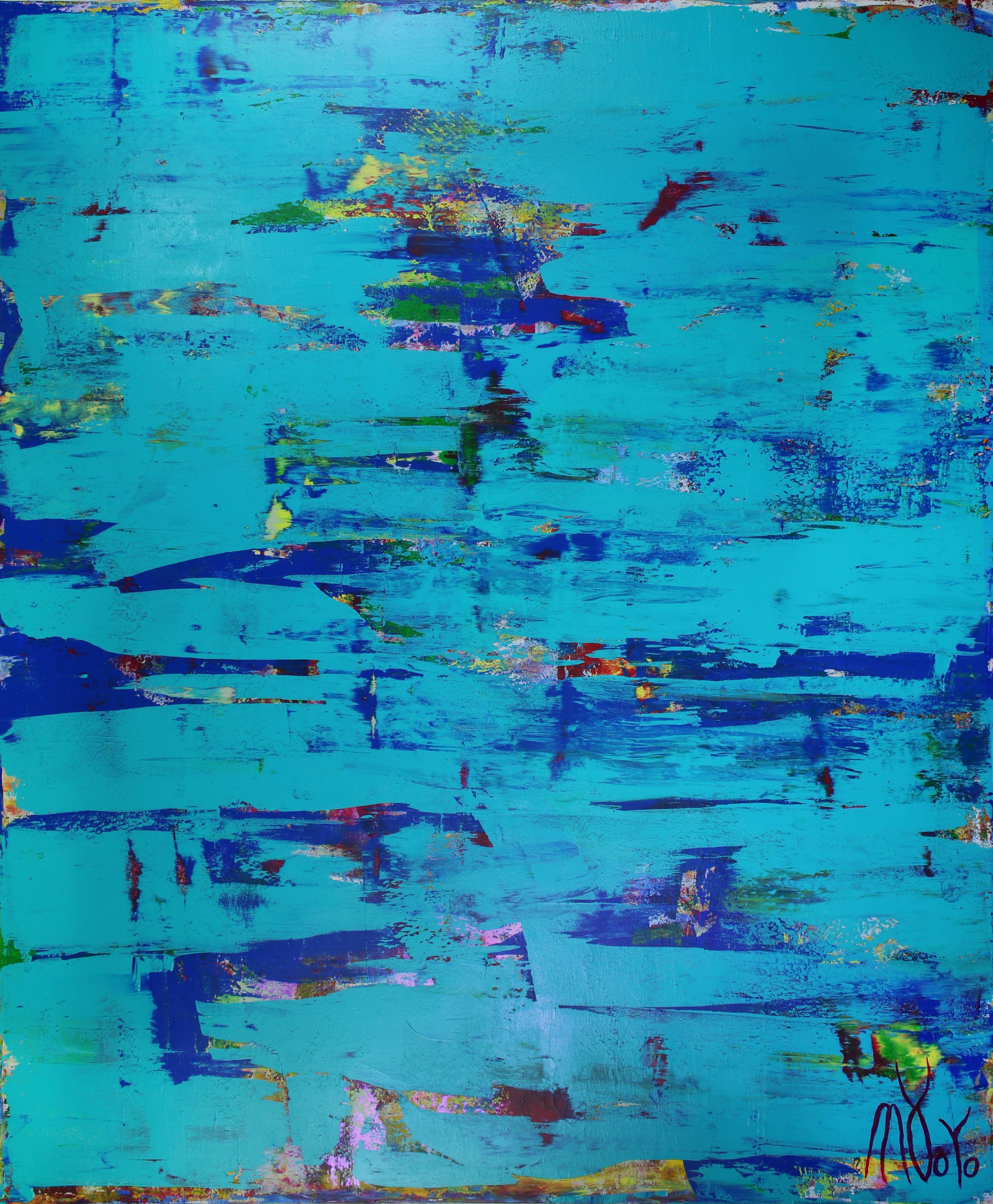 Nestor Toro Abstract Painting – Blau (Landschaftsparadies), Gemälde, Acryl auf Leinwand