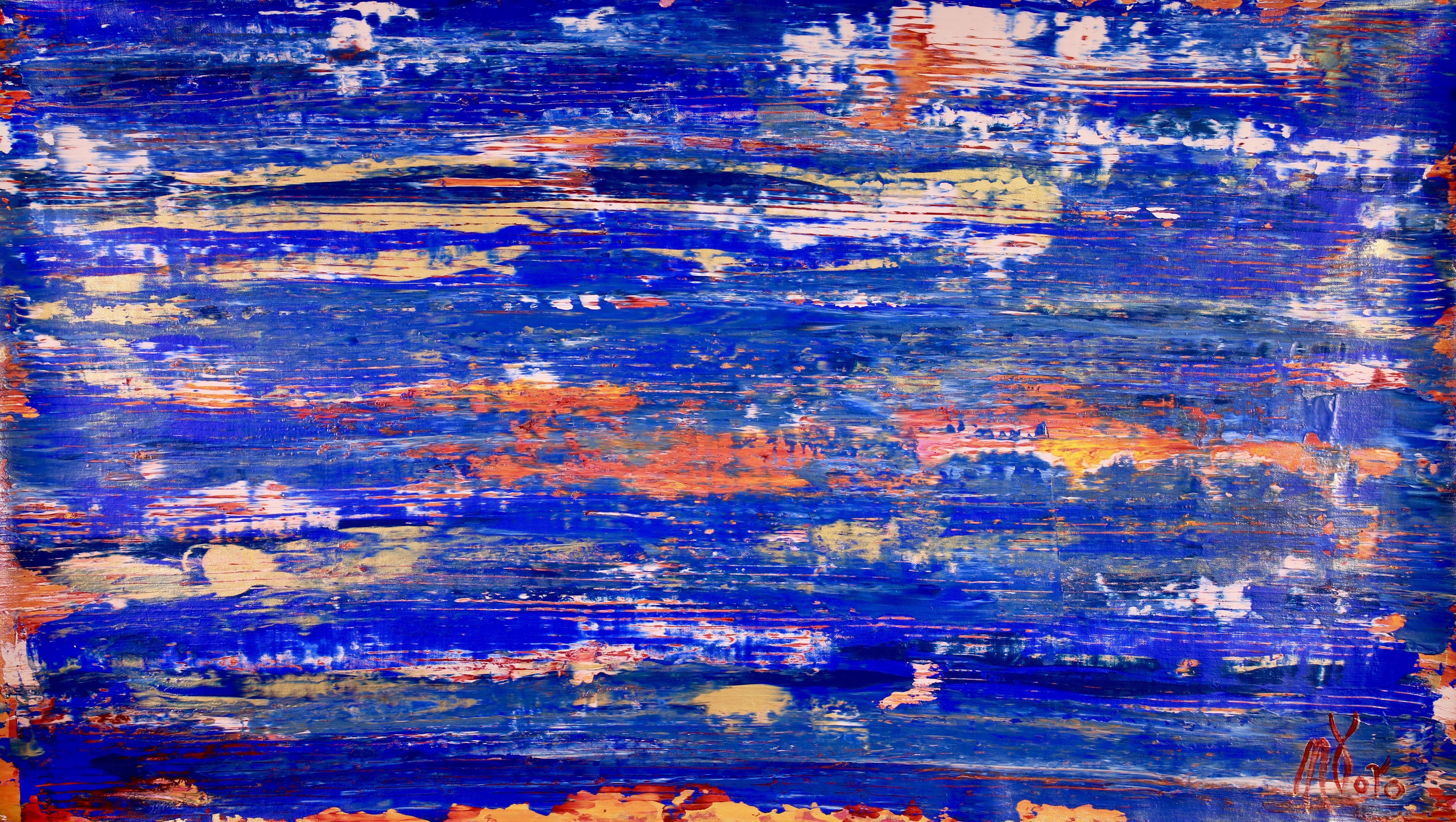 Abstract Painting Nestor Toro - Storm électrique bleu (2018), peinture, acrylique sur toile