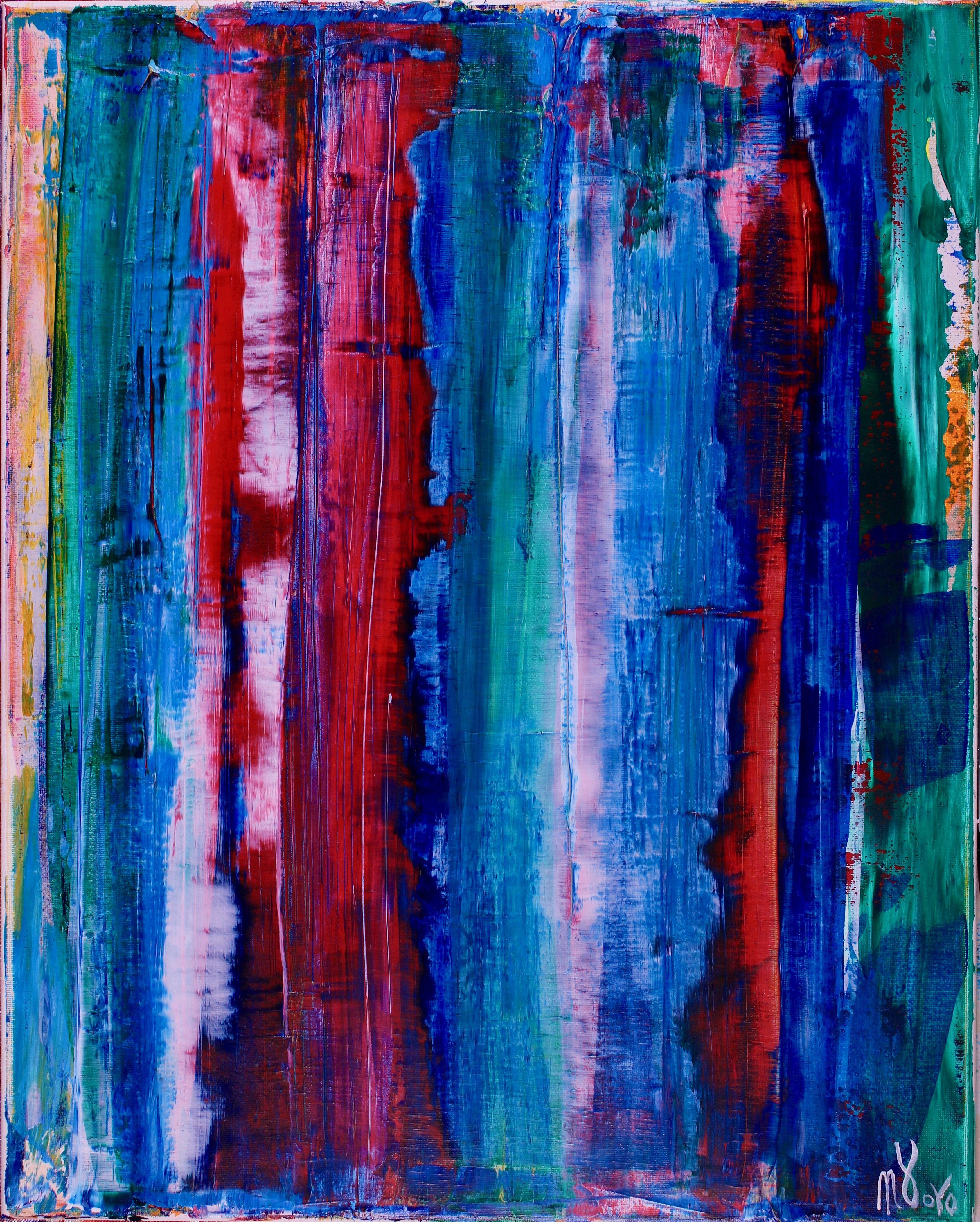 Abstract Painting di Nestor Toro - Blue Fusion 2, Pittura, Acrilico su tela