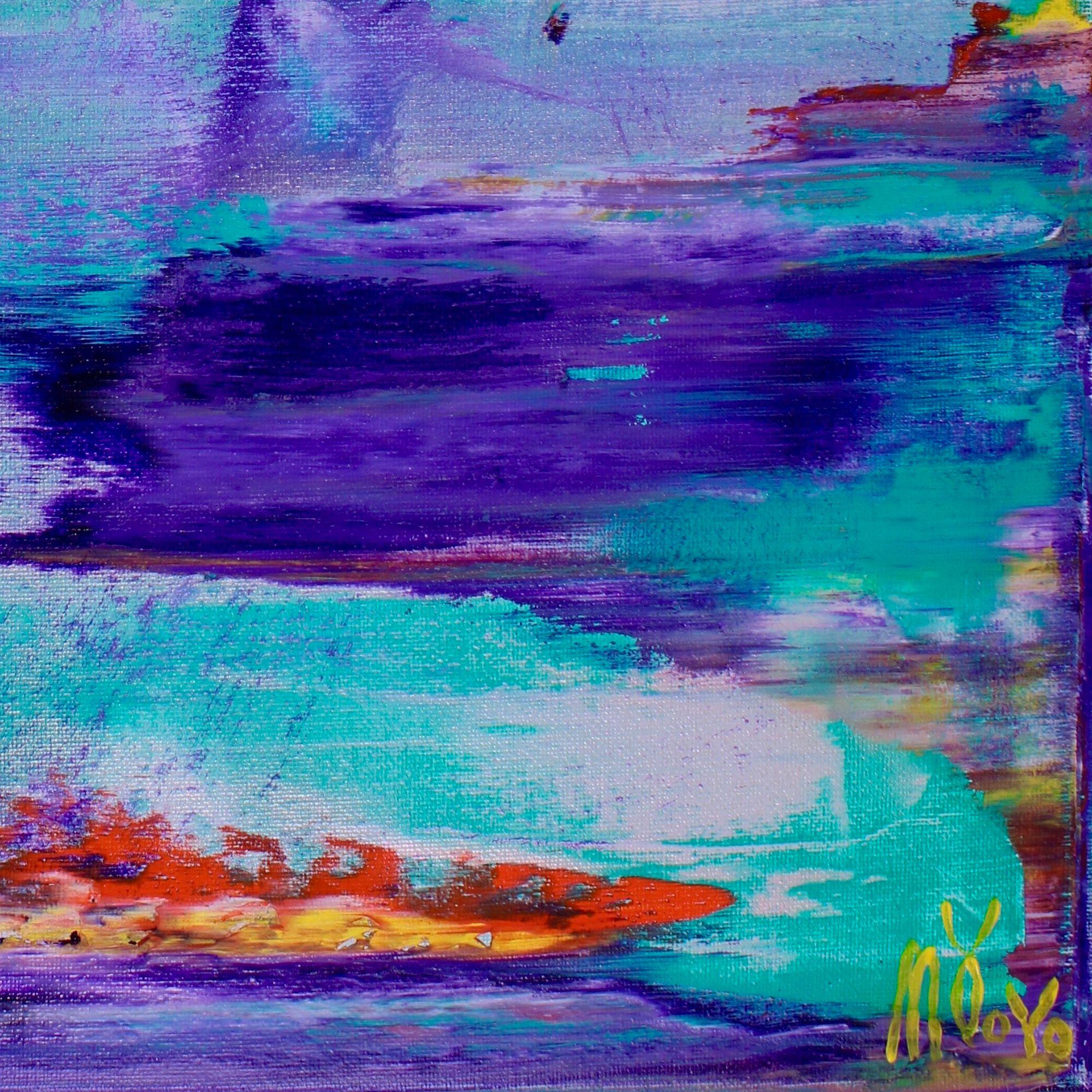 Fusión azul, Pintura, Acrílico sobre lienzo - Abstract Painting Azul de Nestor Toro