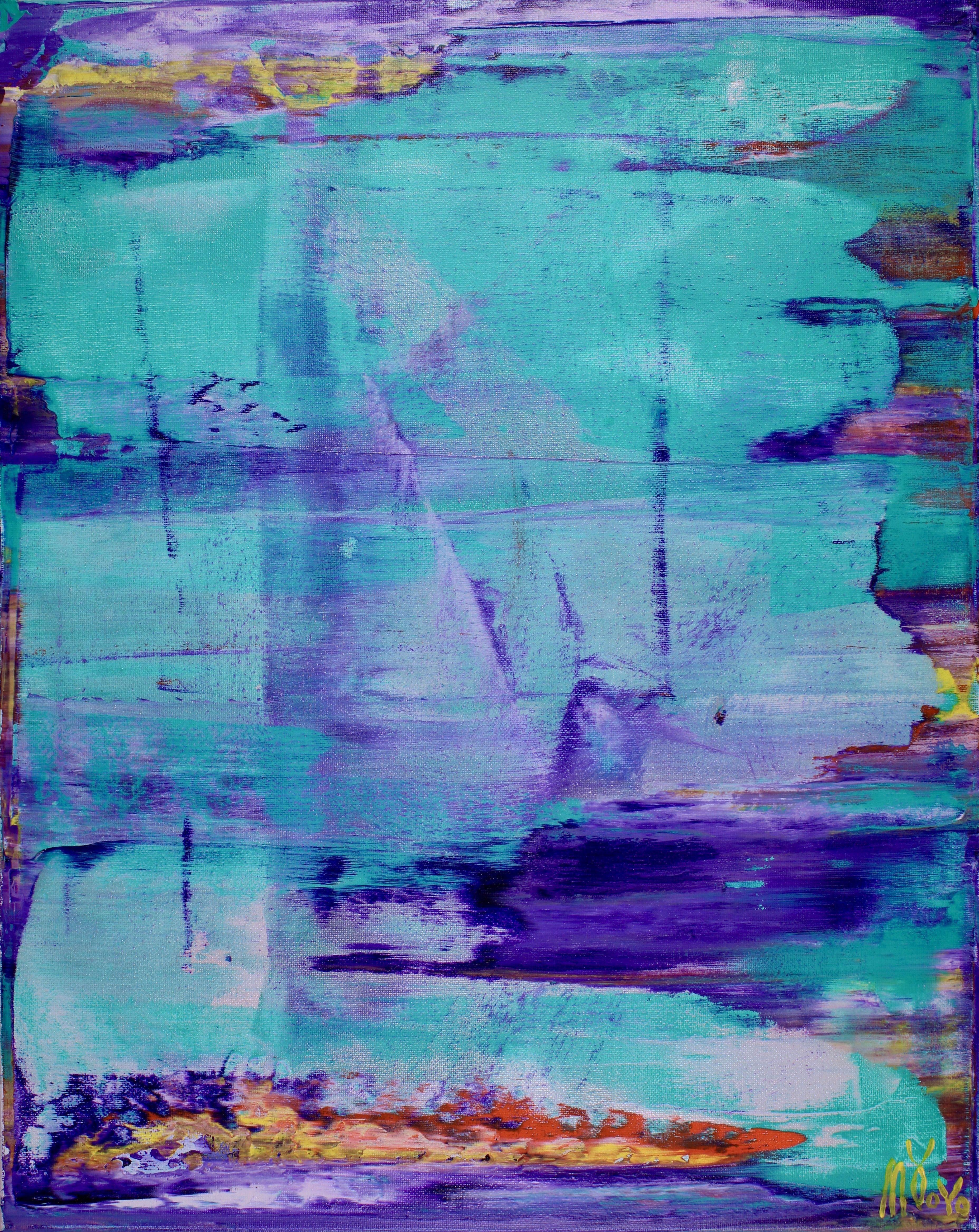 Abstract Painting de Nestor Toro - Fusión azul, Pintura, Acrílico sobre lienzo