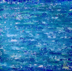 satin acrylic paint on canvas Blue satin waves, Painting, Acrylic on Canvas