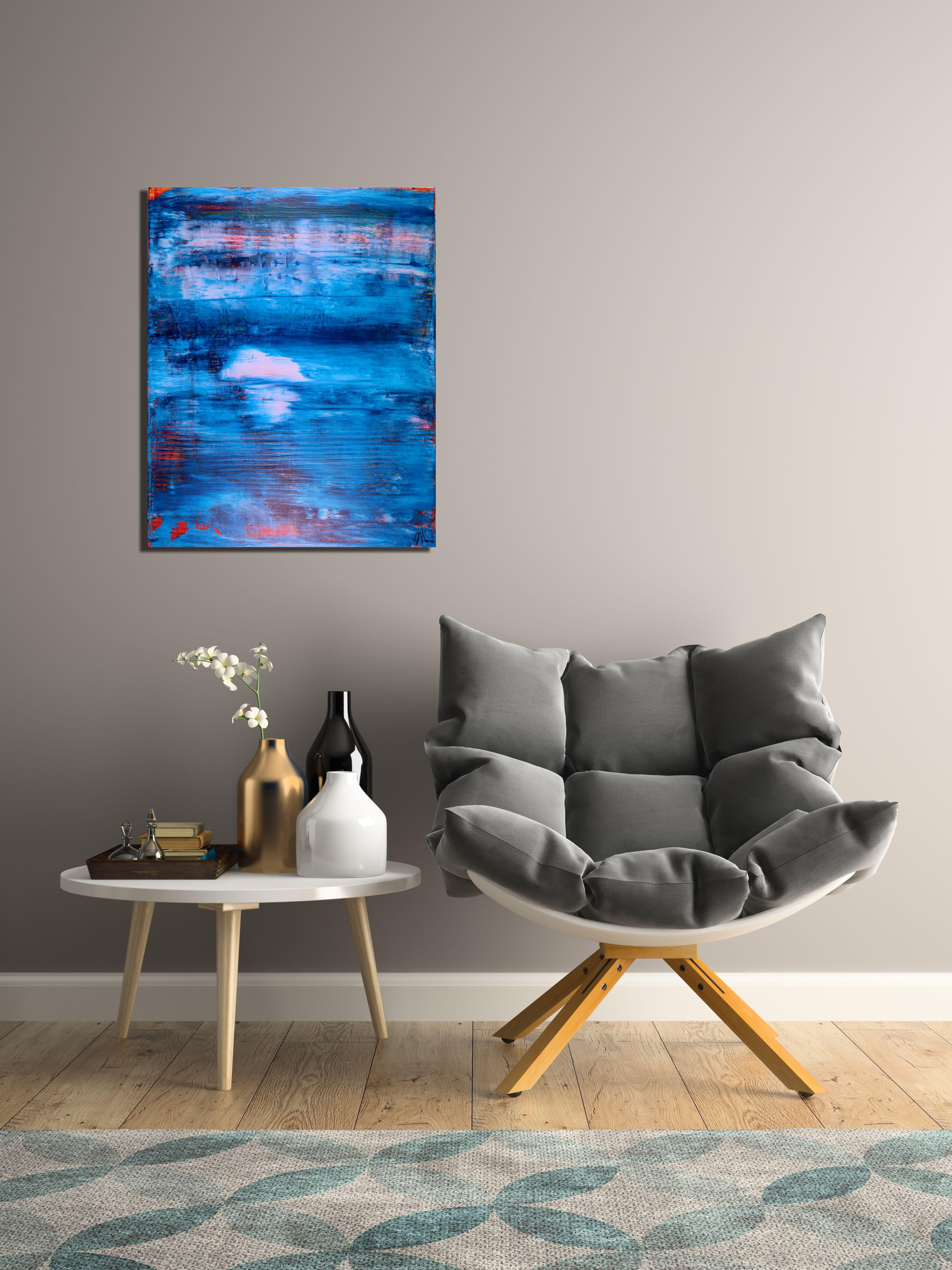 Finestra blu, Pittura, Acrilico su tela - Painting di Nestor Toro