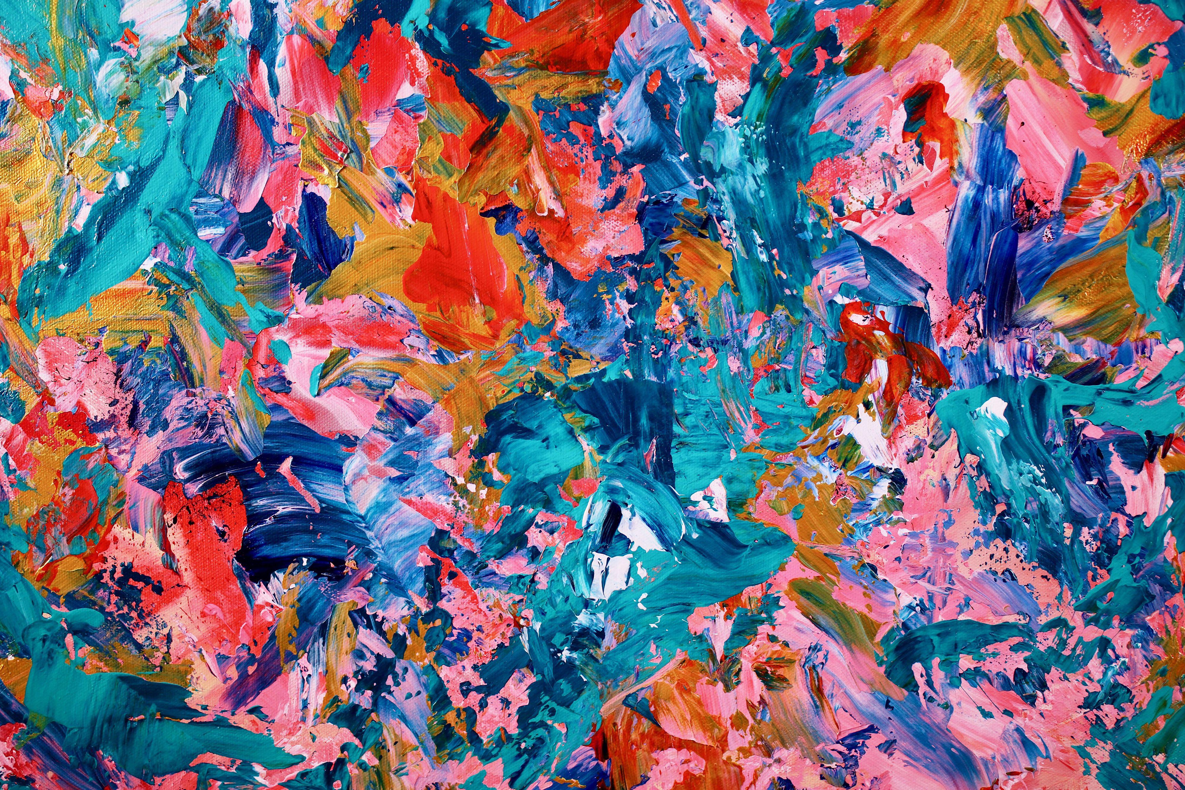 Paraíso audaz (Bosque dorado), Pintura, Acrílico sobre lienzo - Painting Abstracto de Nestor Toro