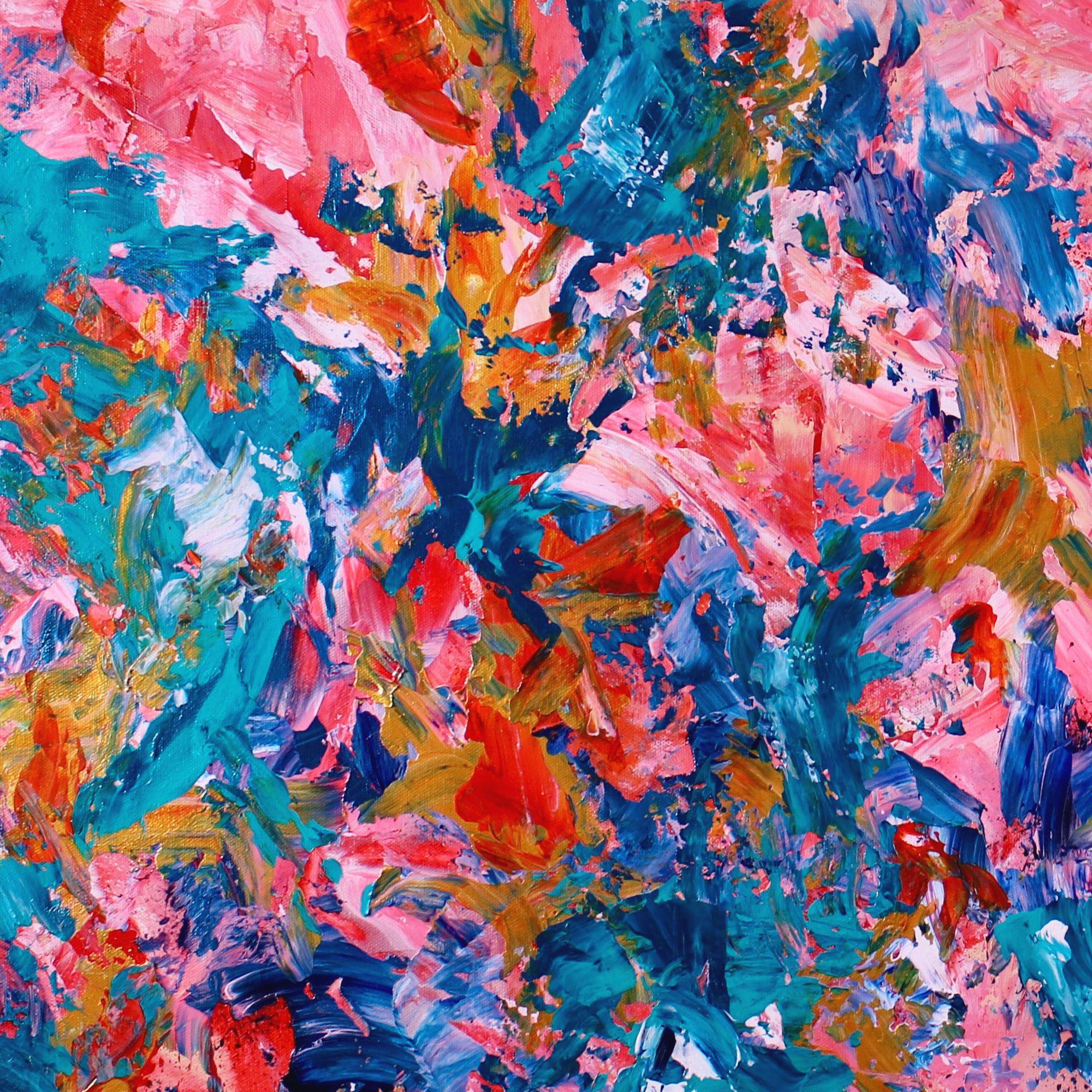 Paraíso audaz (Bosque dorado), Pintura, Acrílico sobre lienzo - Abstract Painting Marrón de Nestor Toro
