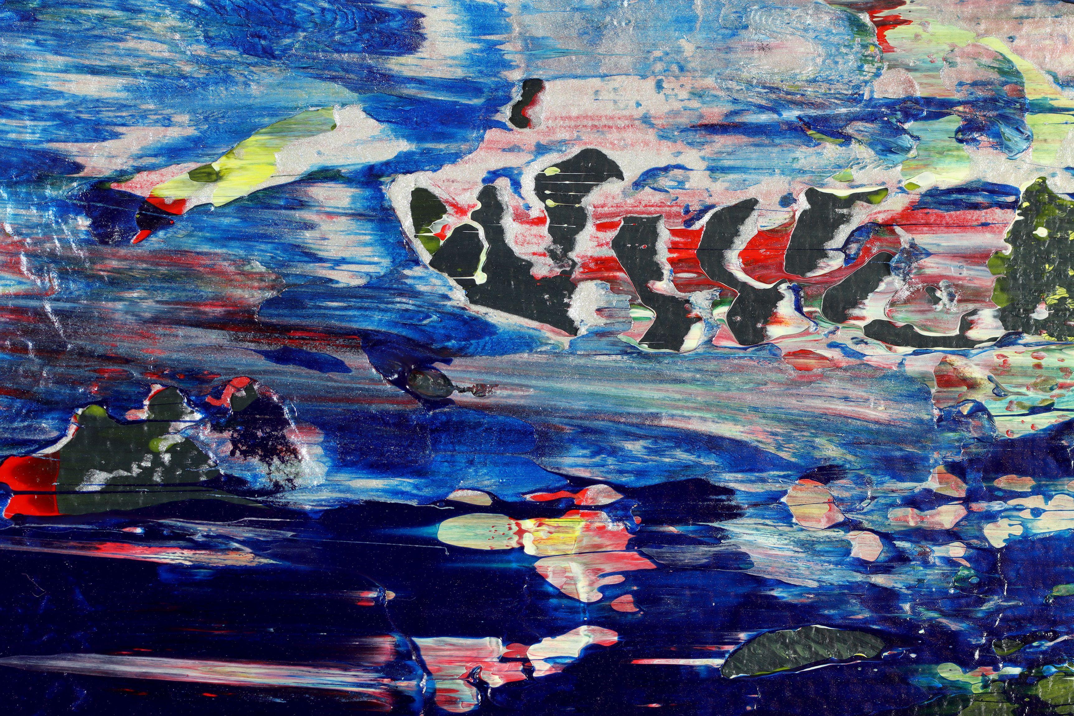 Réflections en mouvement (Sur eau), peinture, acrylique sur toile - Abstrait Painting par Nestor Toro