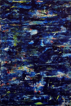 Schimmernde Reflexionen (Auf Wasser), Gemälde, Acryl auf Leinwand