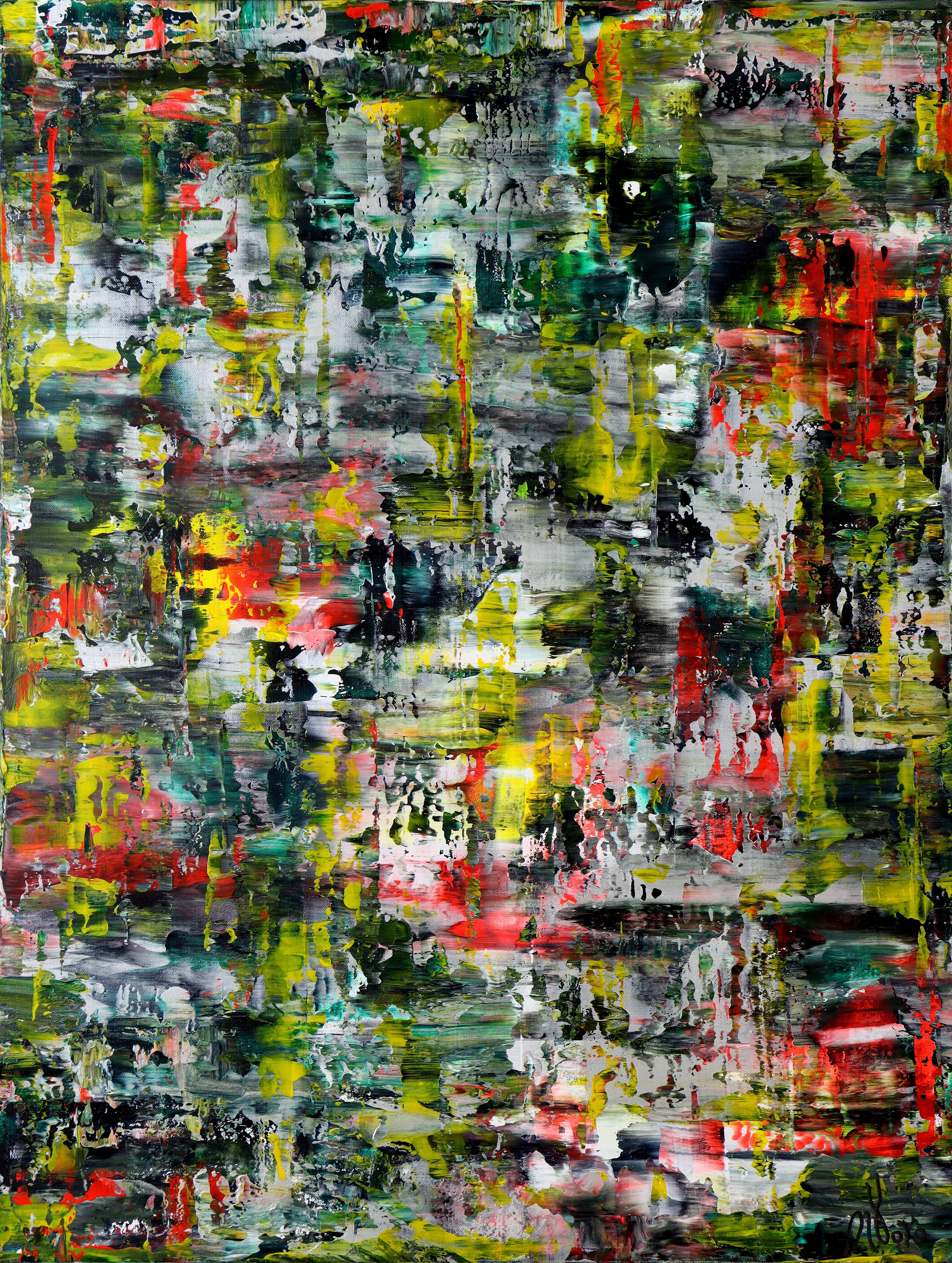 Nestor Toro Abstract Painting - Bouncing reflections, Painting, Acrylic on Canvas