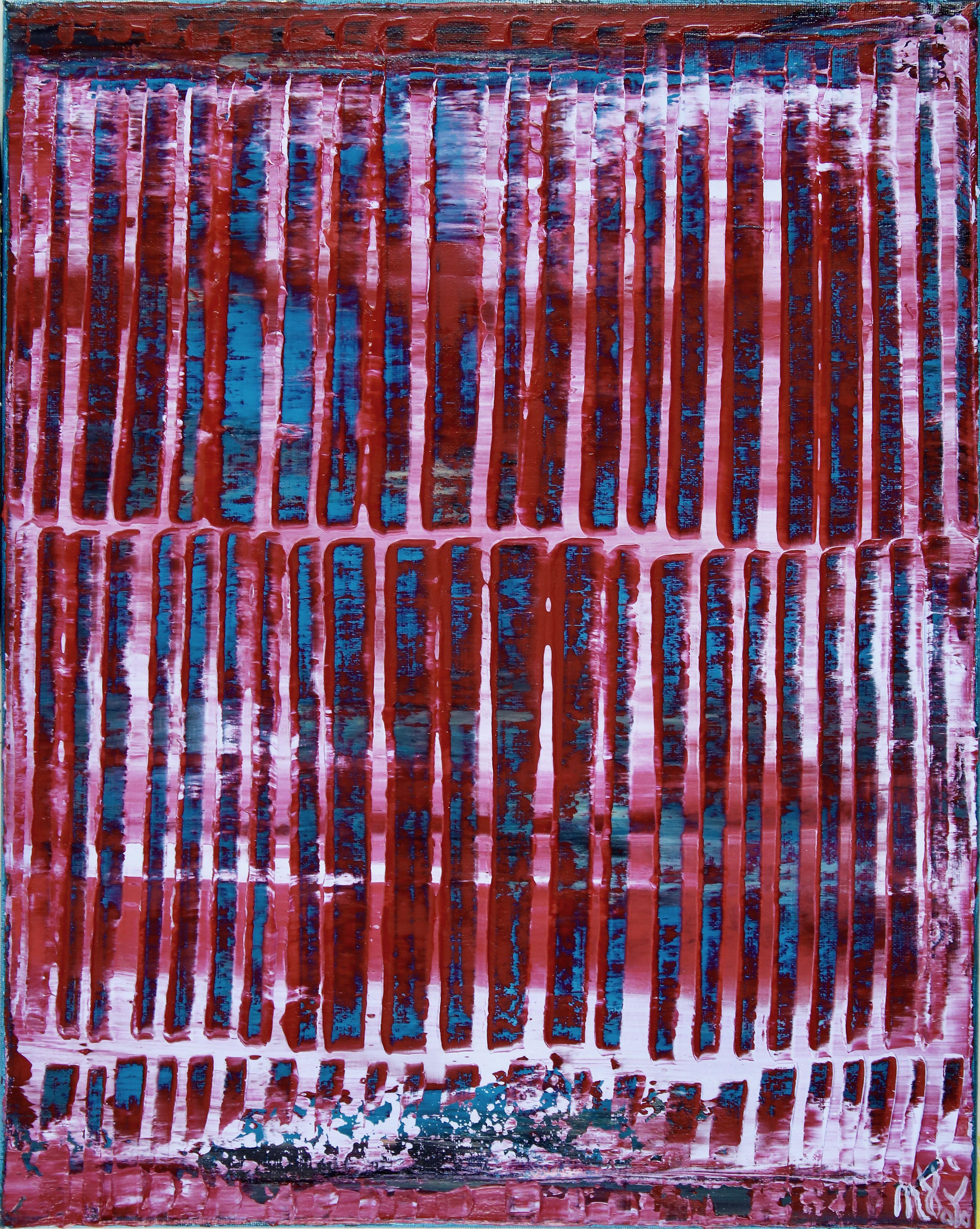 Nestor Toro Abstract Painting - Breeze intrusion (Window cracks), Painting, Acrylic on Canvas
