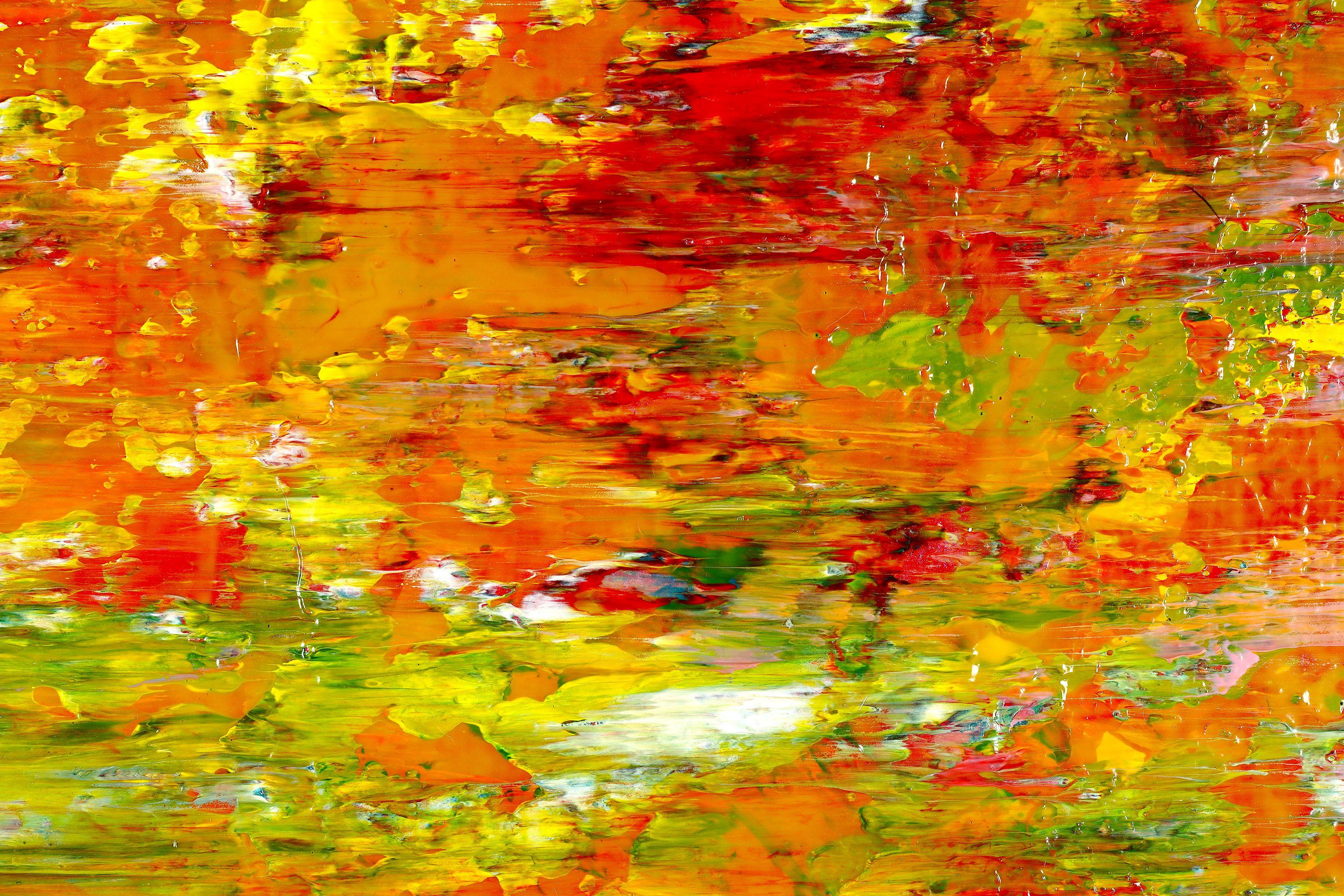 Energía caribeña (Destello de verano), Pintura, Acrílico sobre lienzo - Abstract Painting Naranja de Nestor Toro