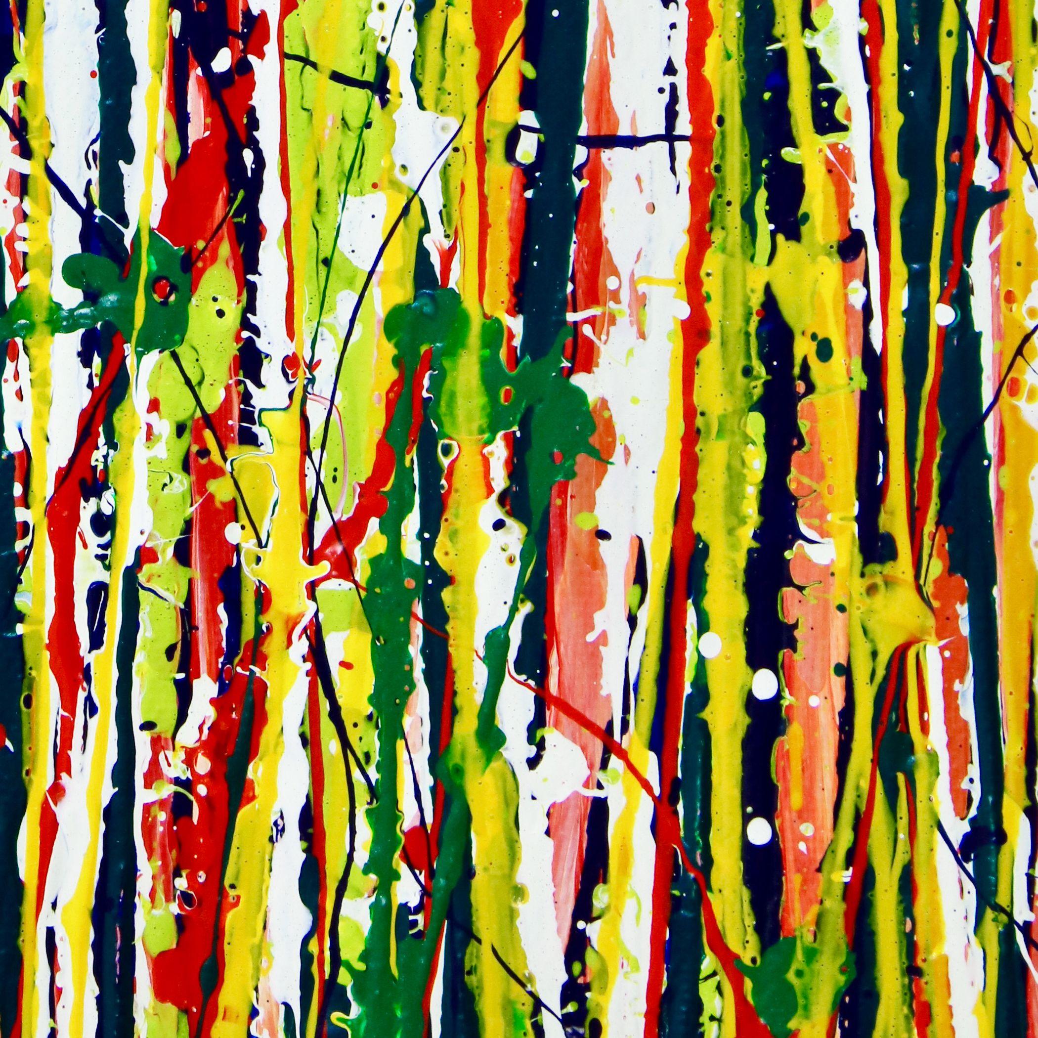 Sinergia caraibica (Uno sguardo da vicino), Pittura, Acrilico su tela - Abstract Painting Marrone di Nestor Toro