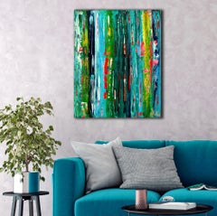 Aguas caribeñas (Azul frío), Pintura, Acrílico sobre lienzo