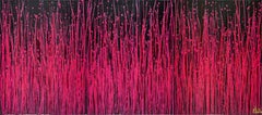 Carmin Spectra (Blumengarten) 2, Gemälde, Acryl auf Leinwand