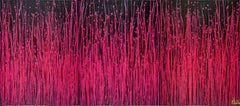 Carmin Spectra ( Florescent garden) 2, Painting, Acrylic on Canvas