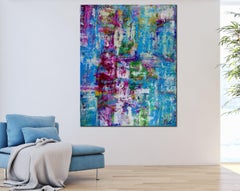 Celeste spectra (amethysts reflections), Painting, Acrylic on Canvas