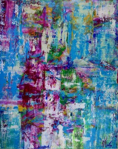 spectra du céleste (réflections d'améthyste), peinture, acrylique sur toile