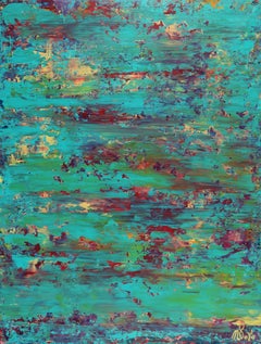 Celeste Terrain (réflections rouges), peinture, acrylique sur toile